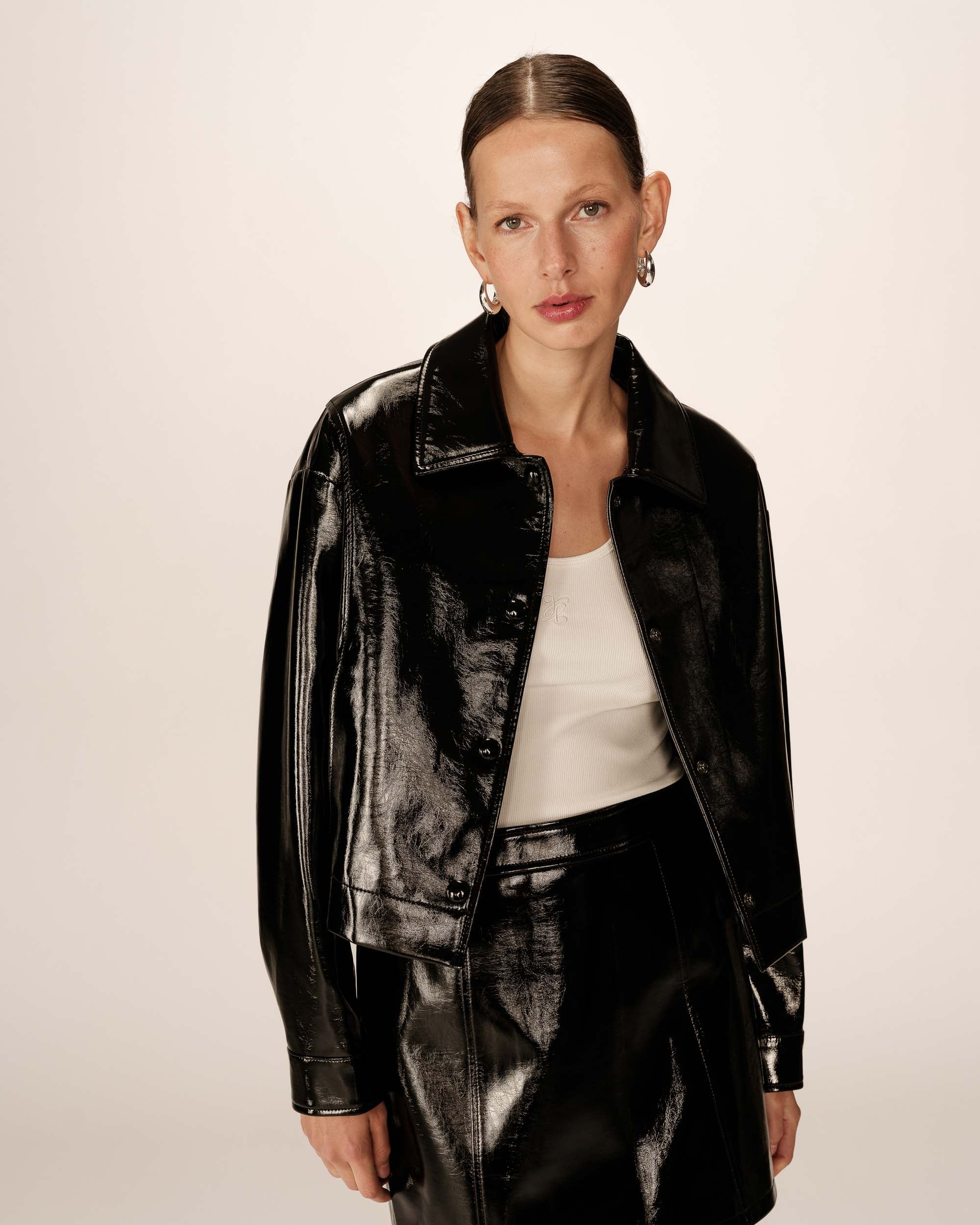 Veste Courte Noir Poudre - Image 5