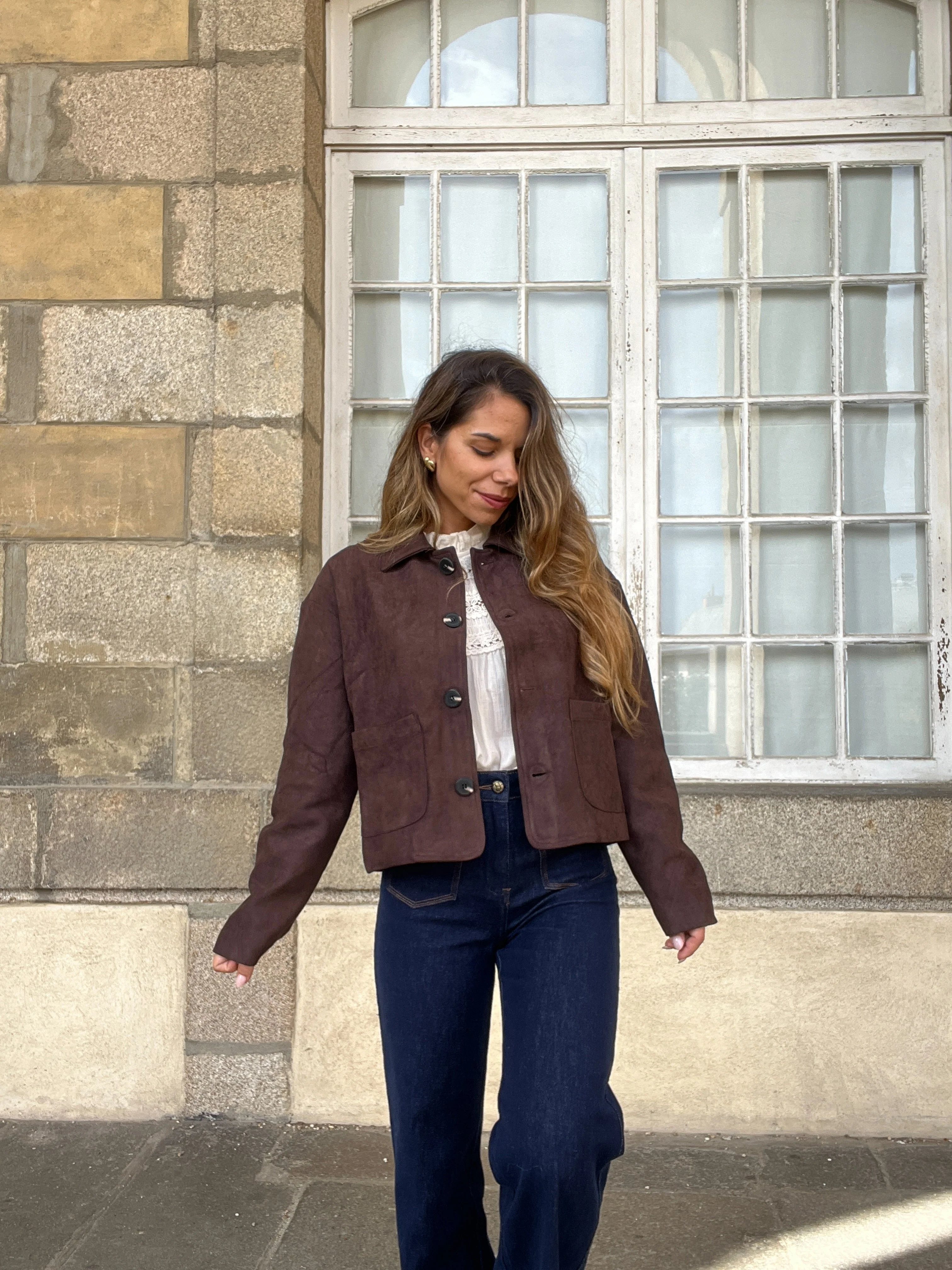 Veste Effet Suédine Thelma Chocolat - Image 2
