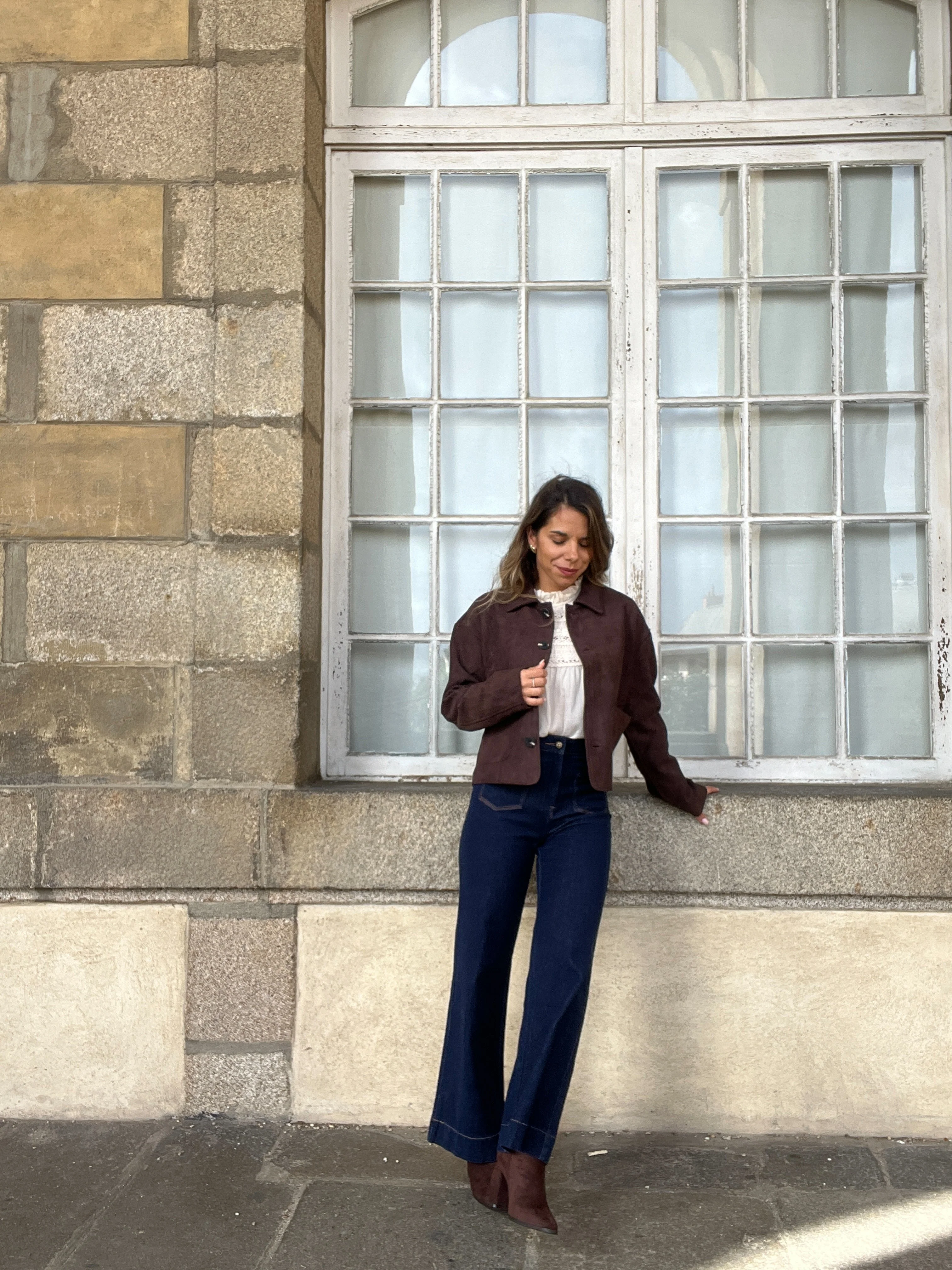 Veste Effet Suédine Thelma Chocolat - Image 6