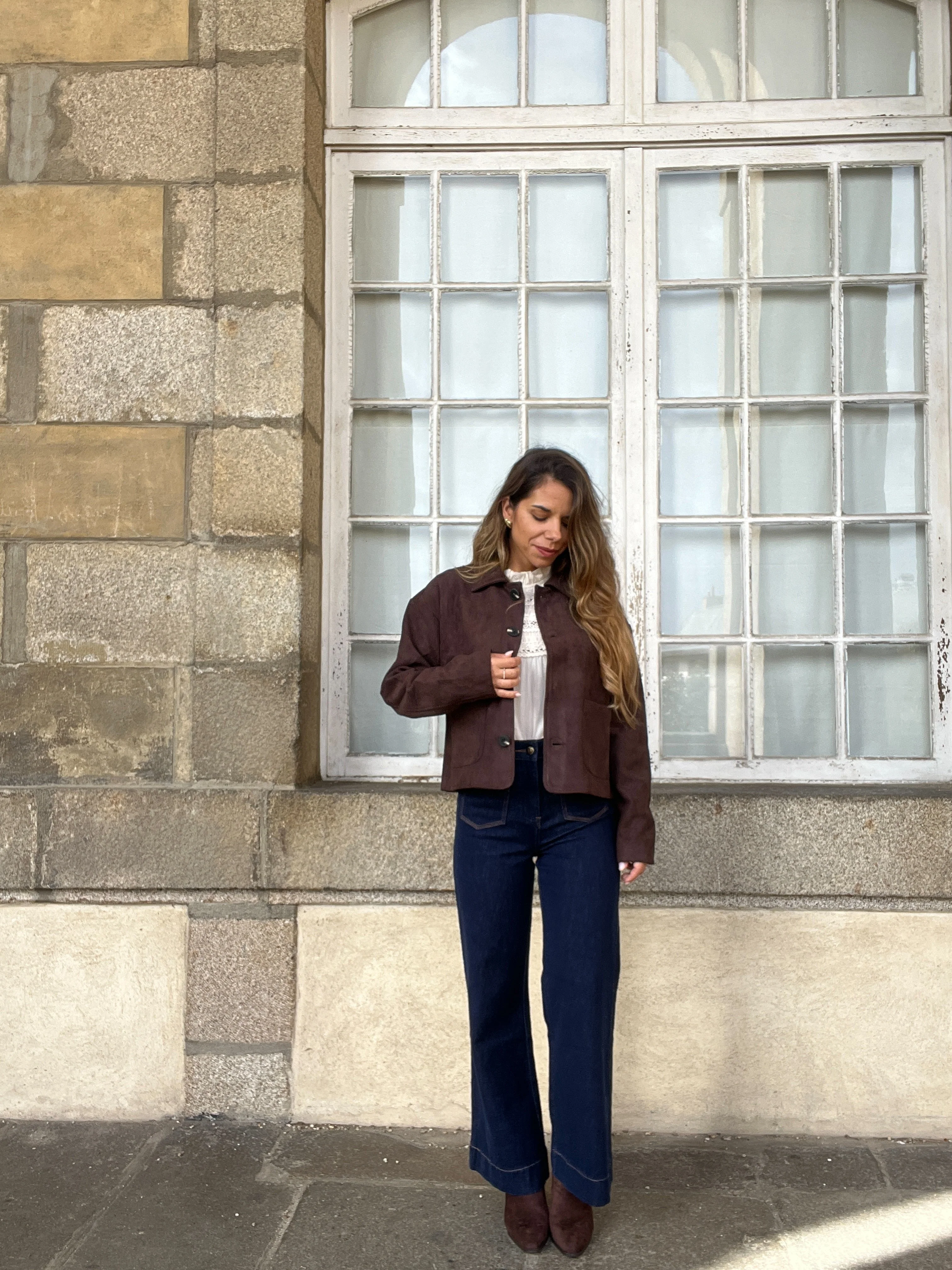 Veste Effet Suédine Thelma Chocolat - Image 8