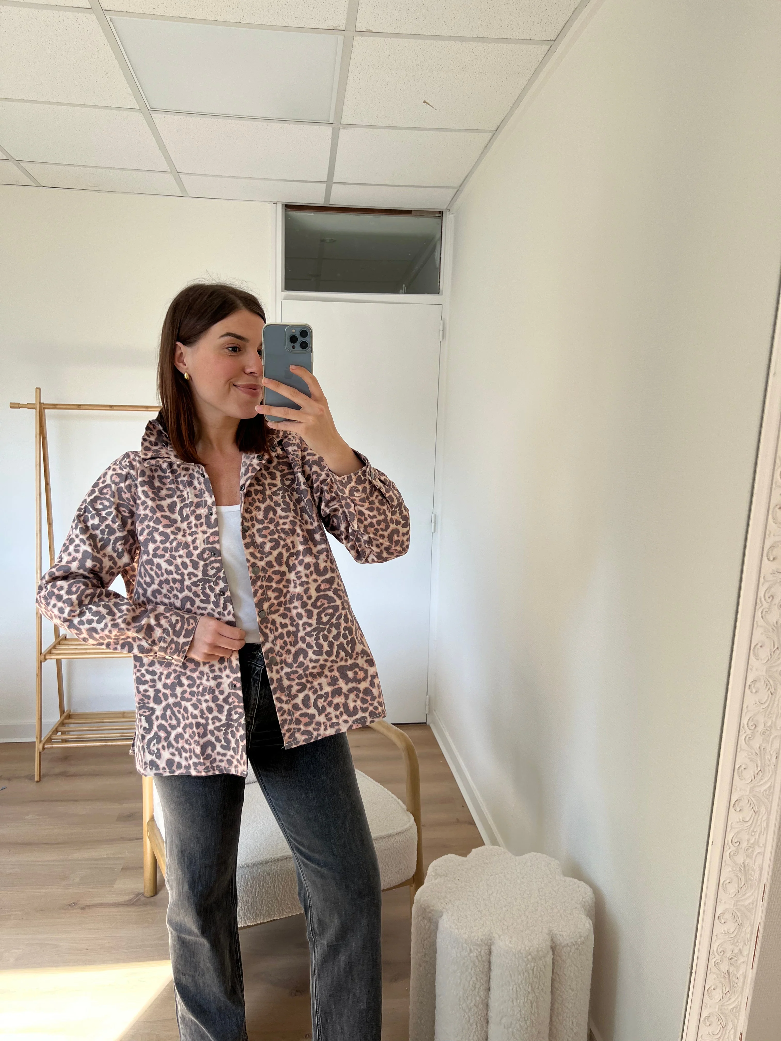 Veste En Jean Céleste Léopard - Image 10