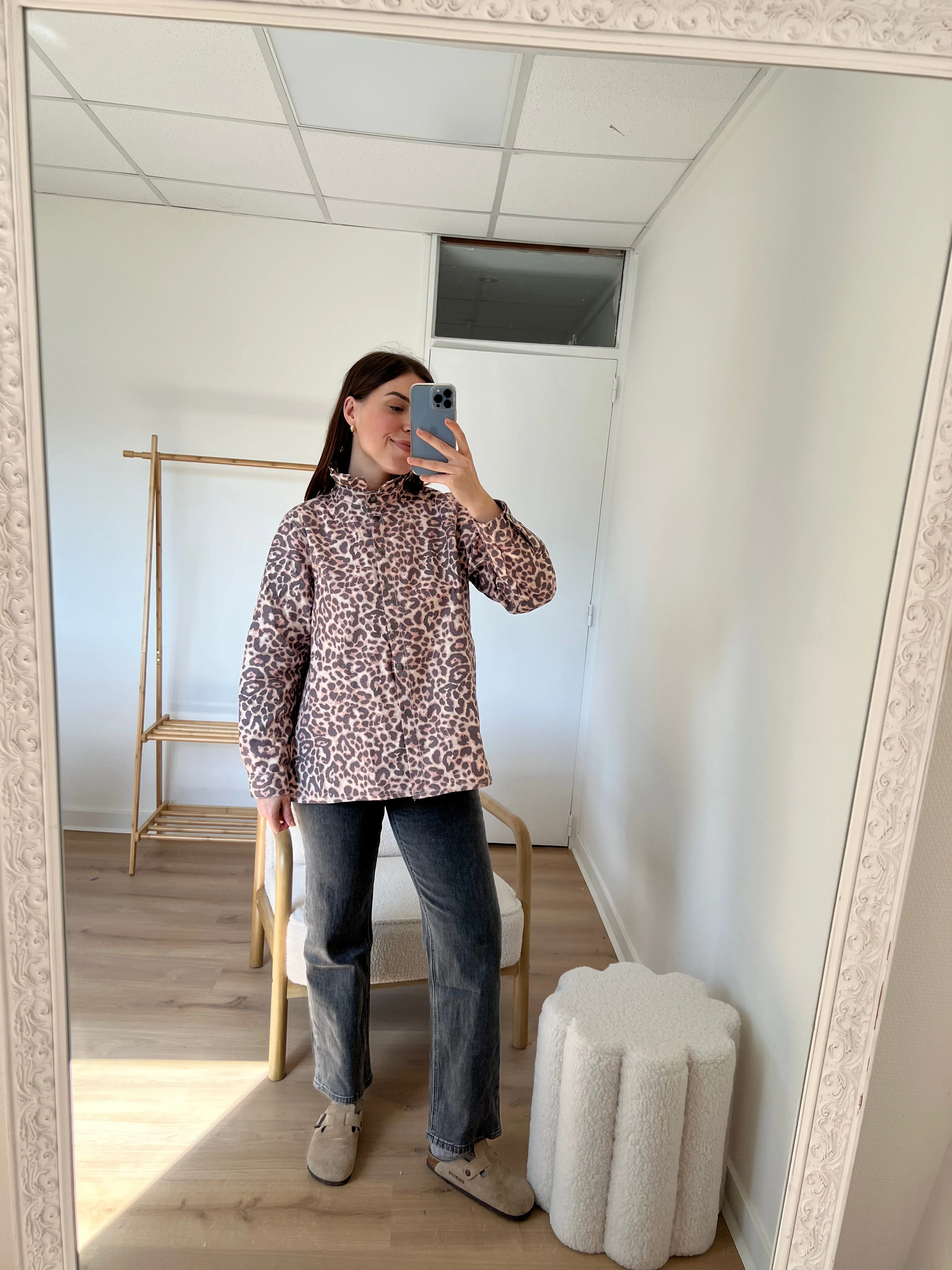 Veste En Jean Céleste Léopard - Image 11