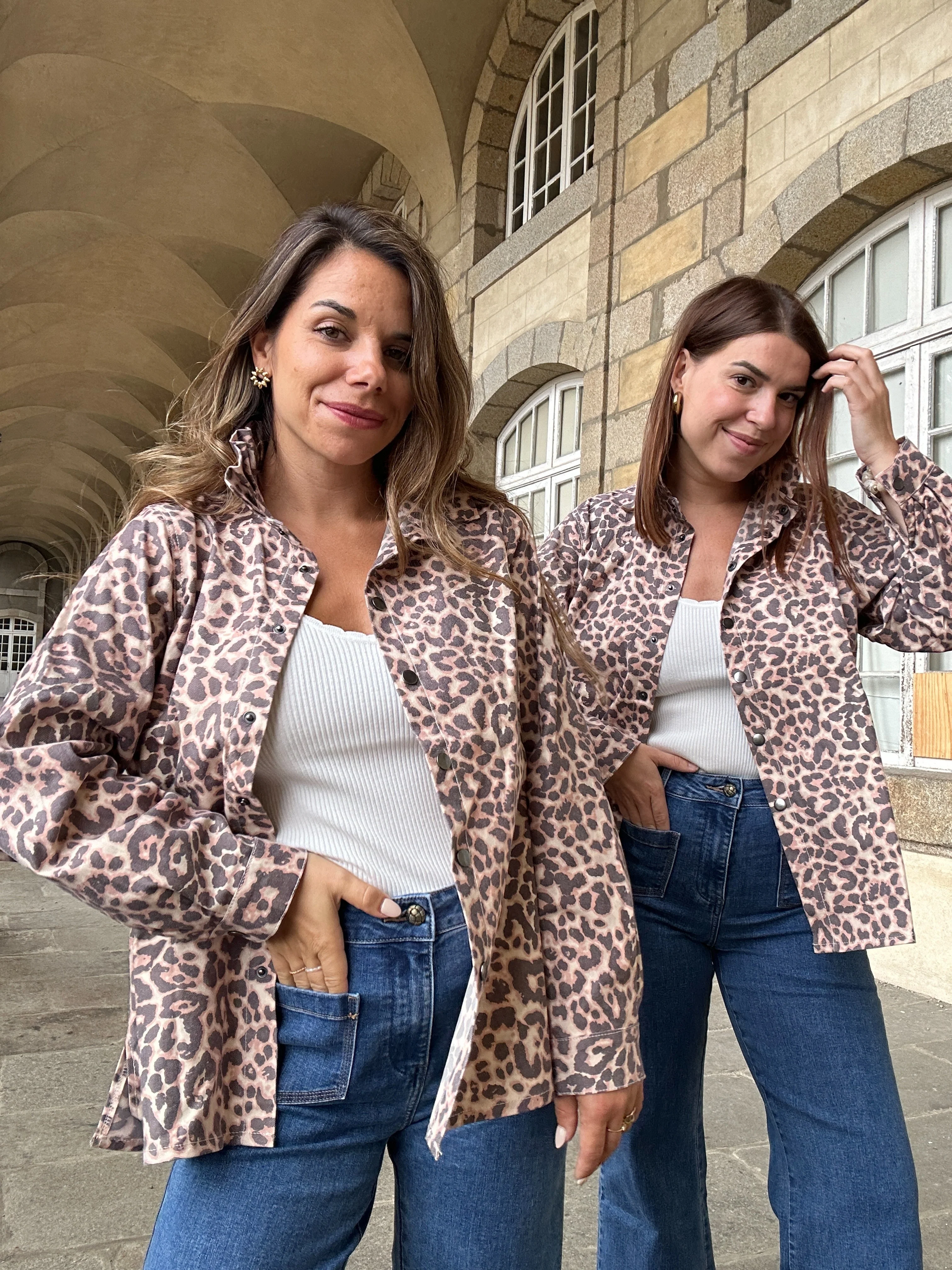 Veste En Jean Céleste Léopard - Image 3