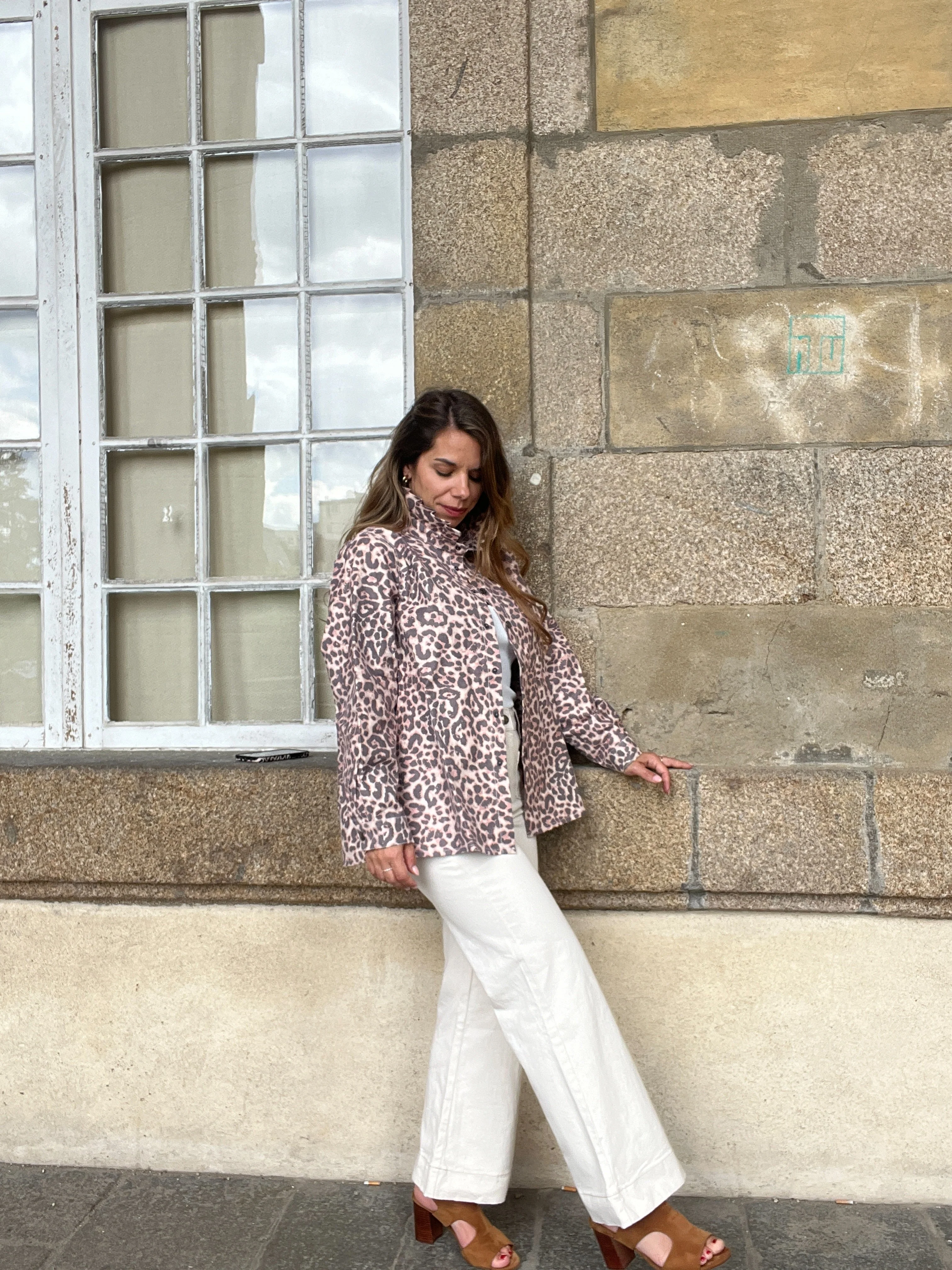 Veste En Jean Céleste Léopard - Image 6
