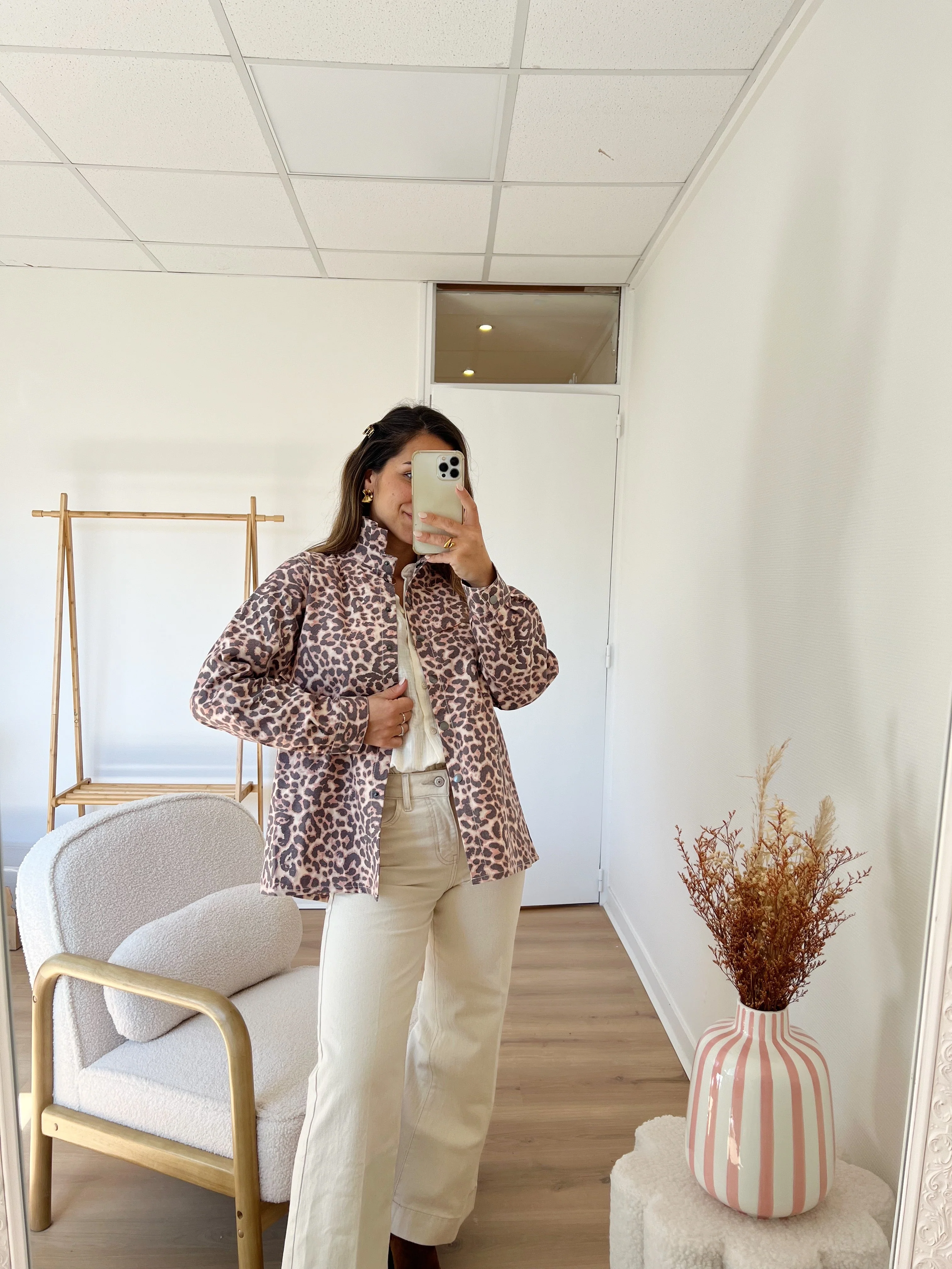 Veste En Jean Céleste Léopard - Image 8
