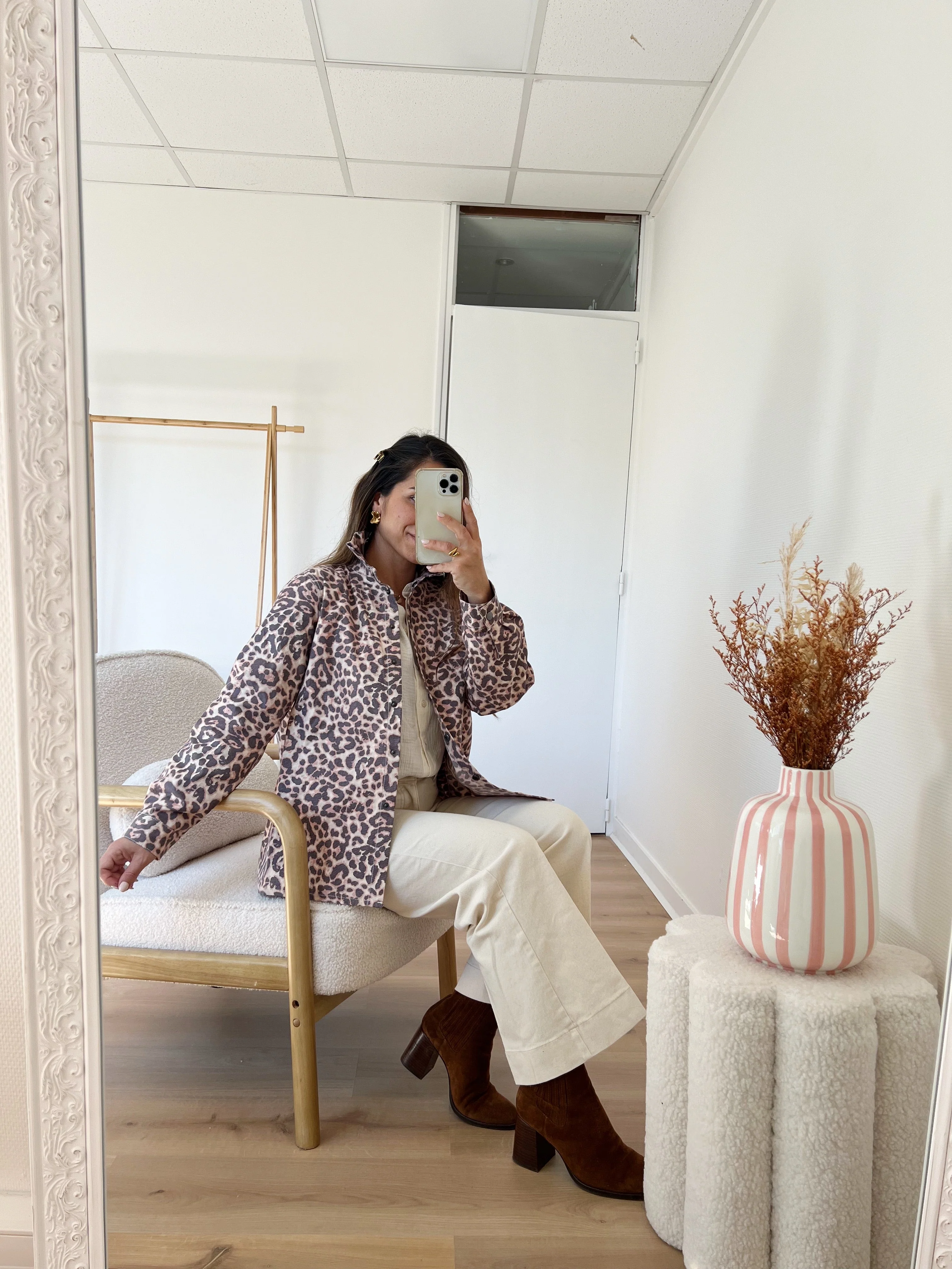 Veste En Jean Céleste Léopard - Image 9