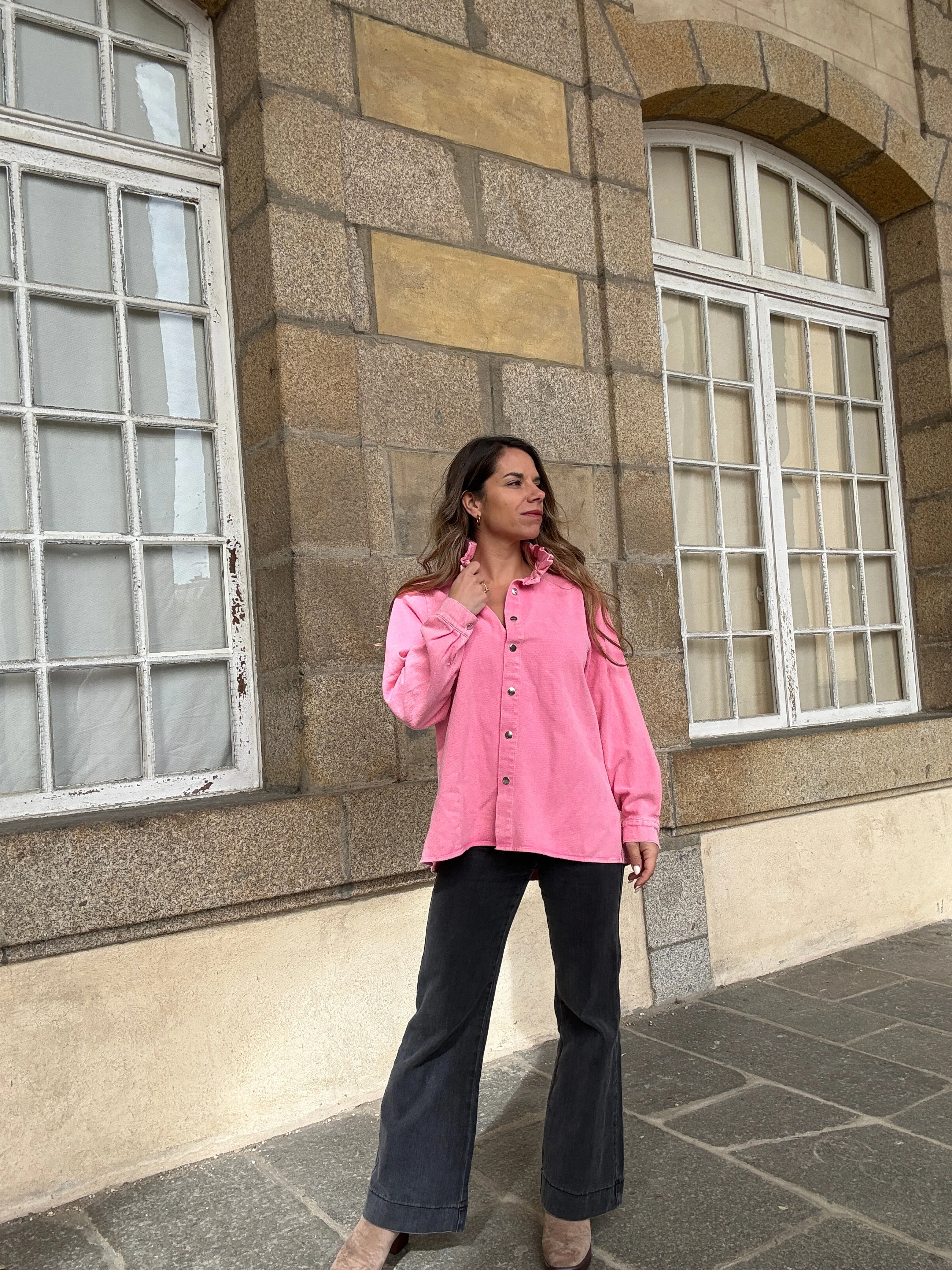 Veste En Jean Céleste Rose Bonbon - Image 4