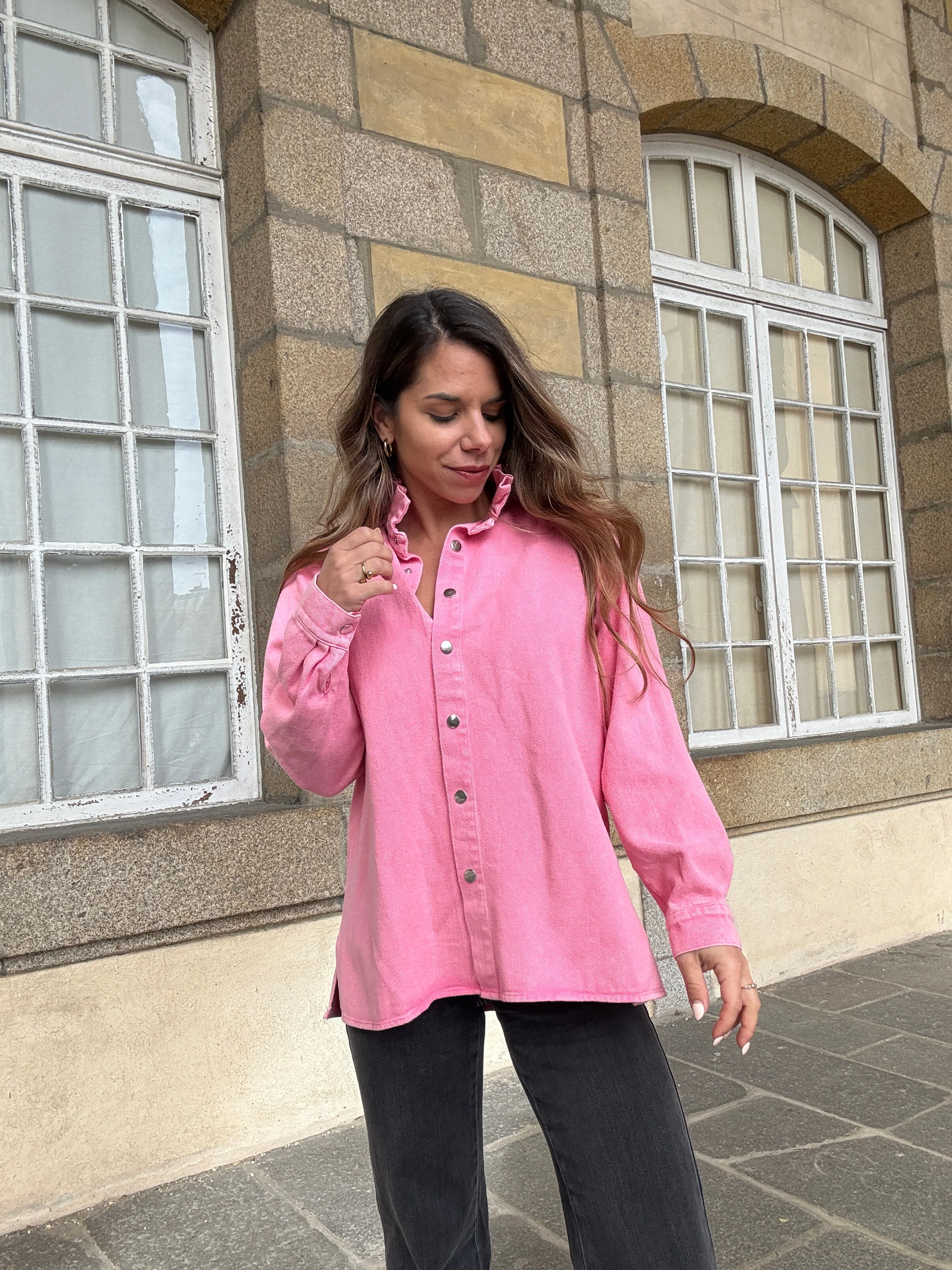 Veste En Jean Céleste Rose Bonbon - Image 8
