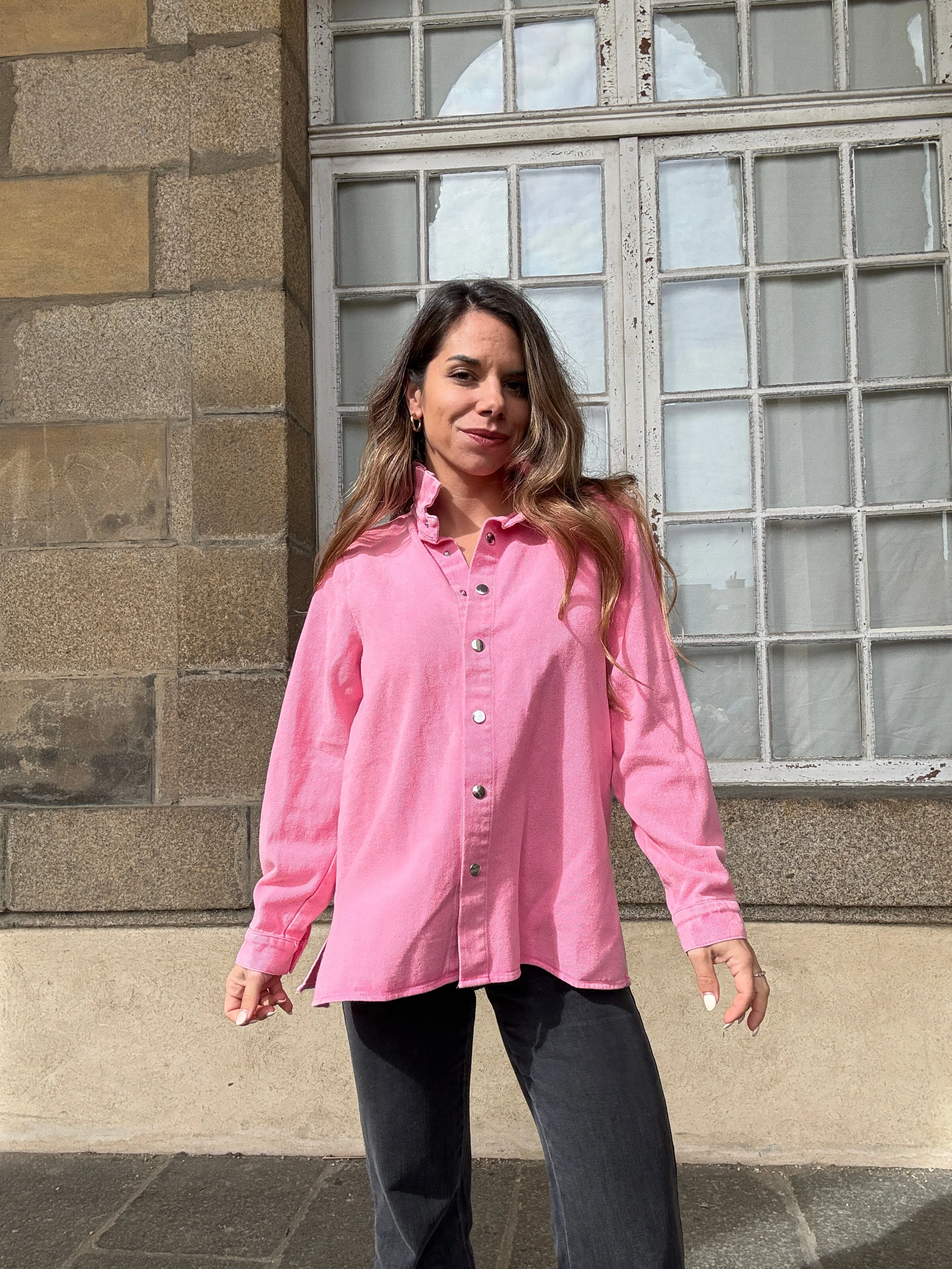 Veste En Jean Céleste Rose Bonbon - Image 9