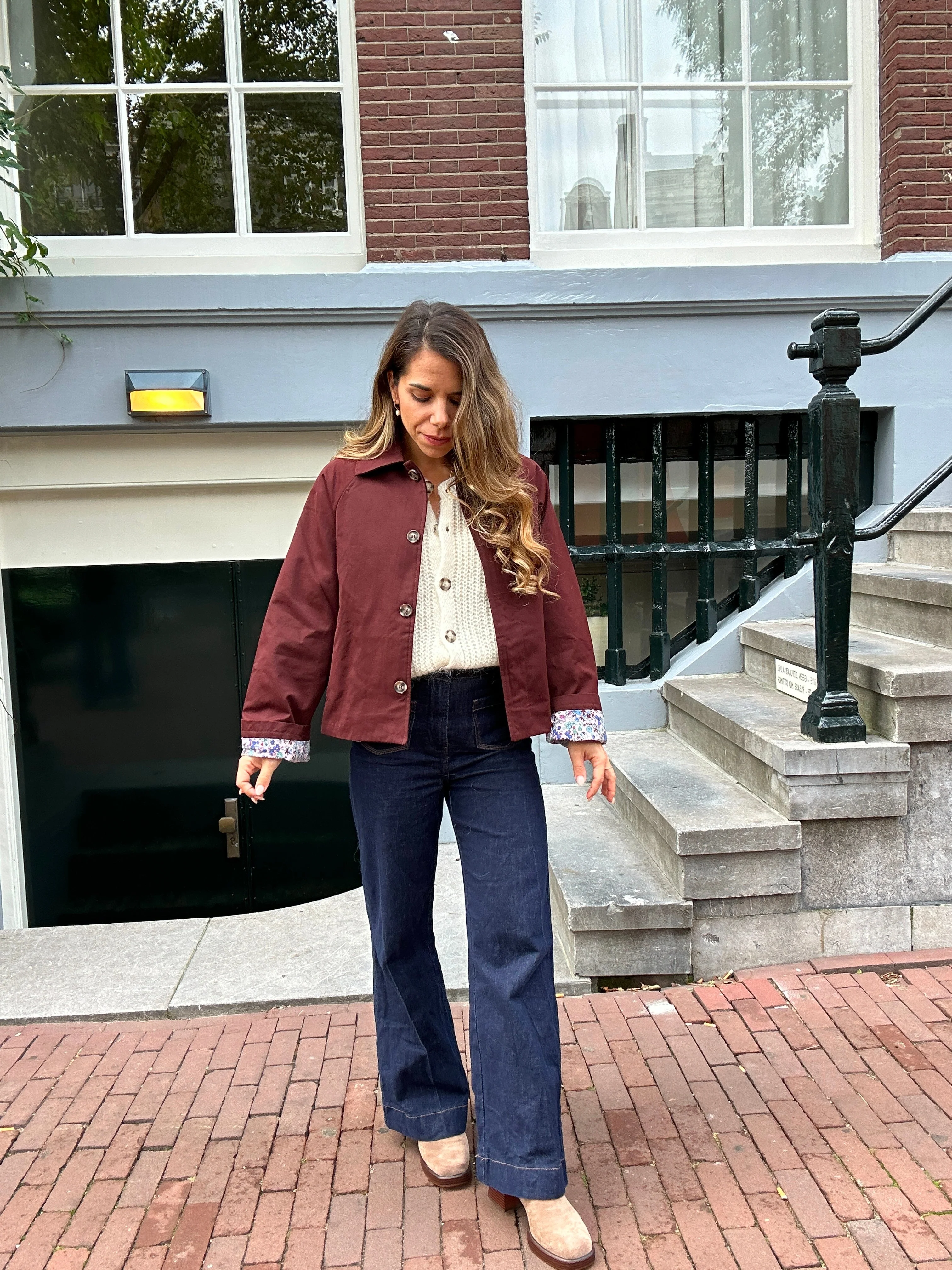 Veste Trench Edith En Coton Liberty Bordeaux - Image 2