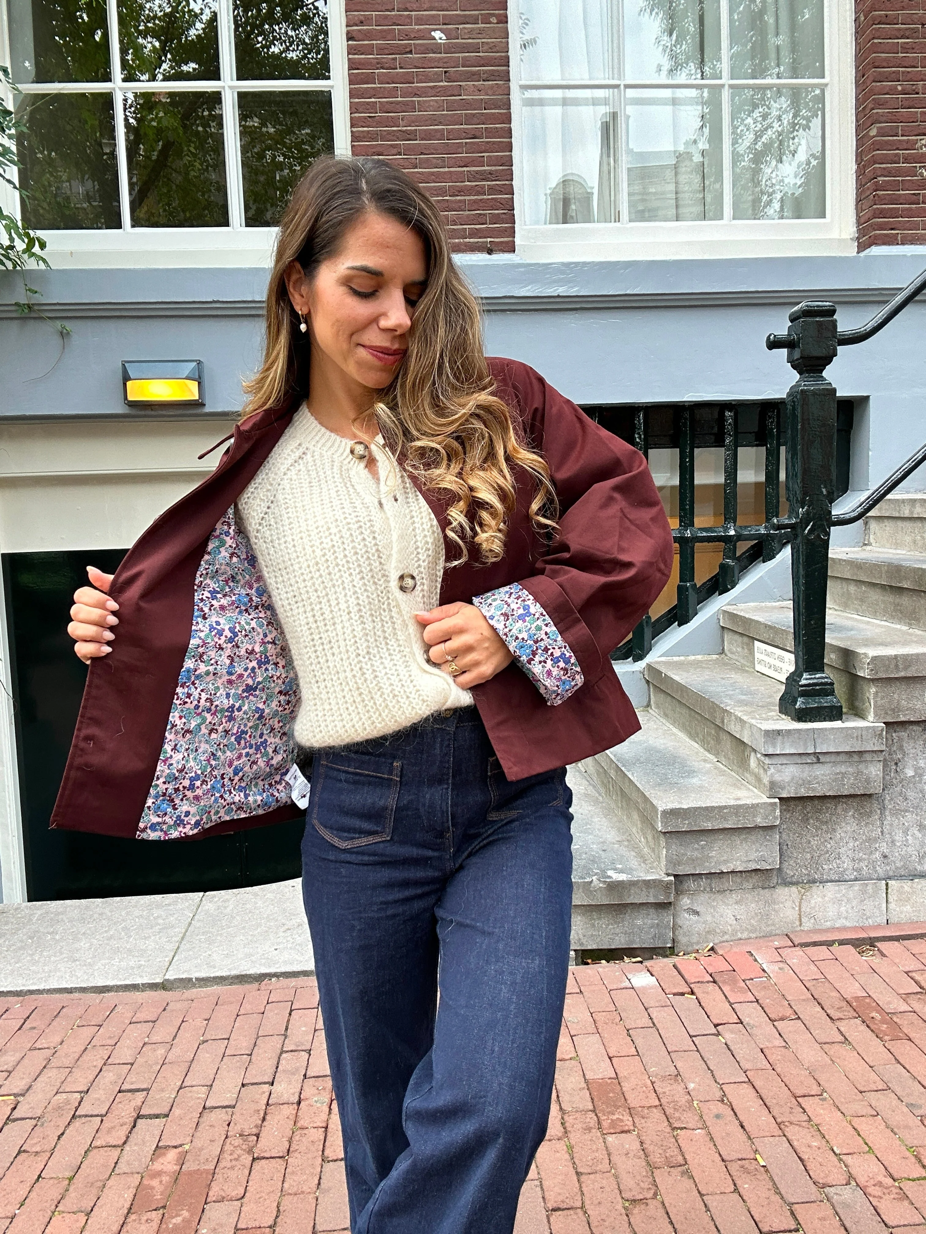 Veste Trench Edith En Coton Liberty Bordeaux - Image 4
