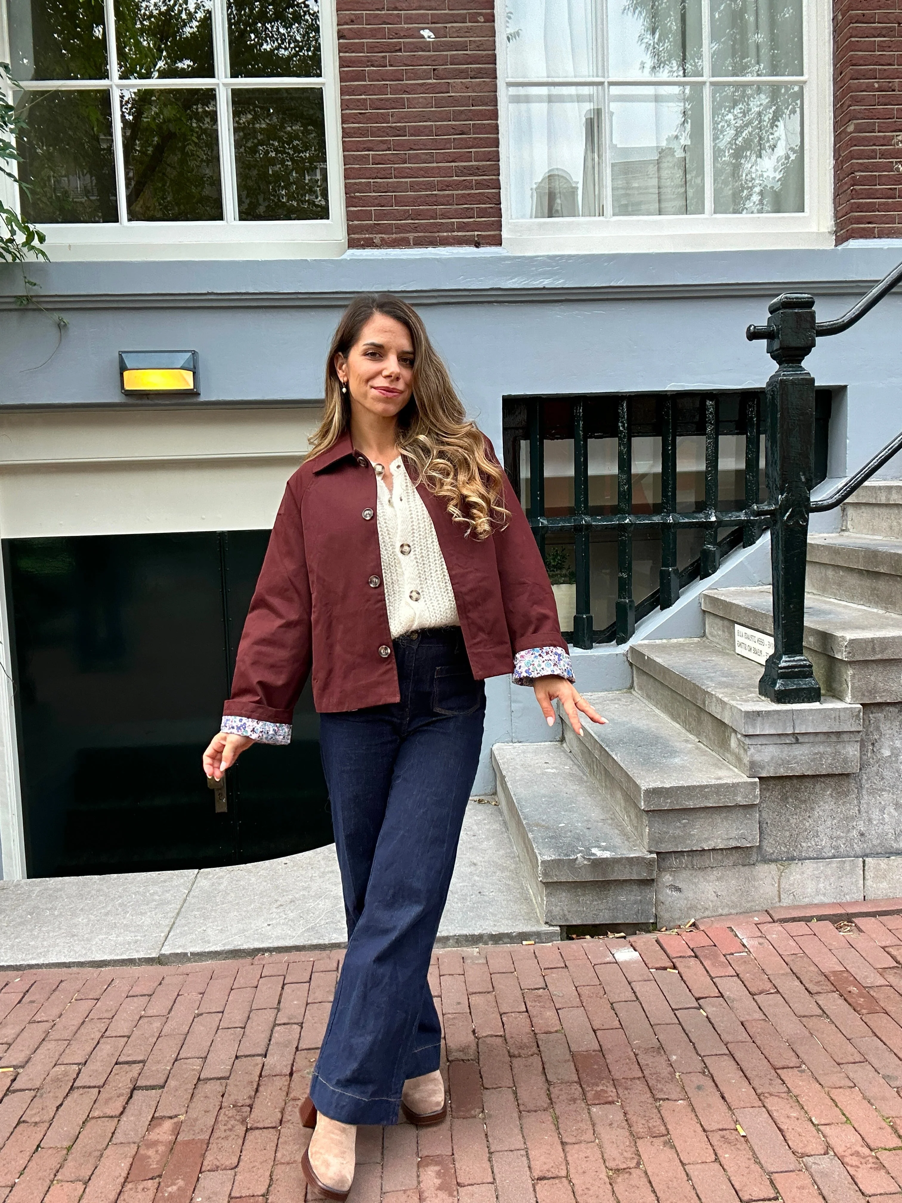Veste Trench Edith En Coton Liberty Bordeaux - Image 7