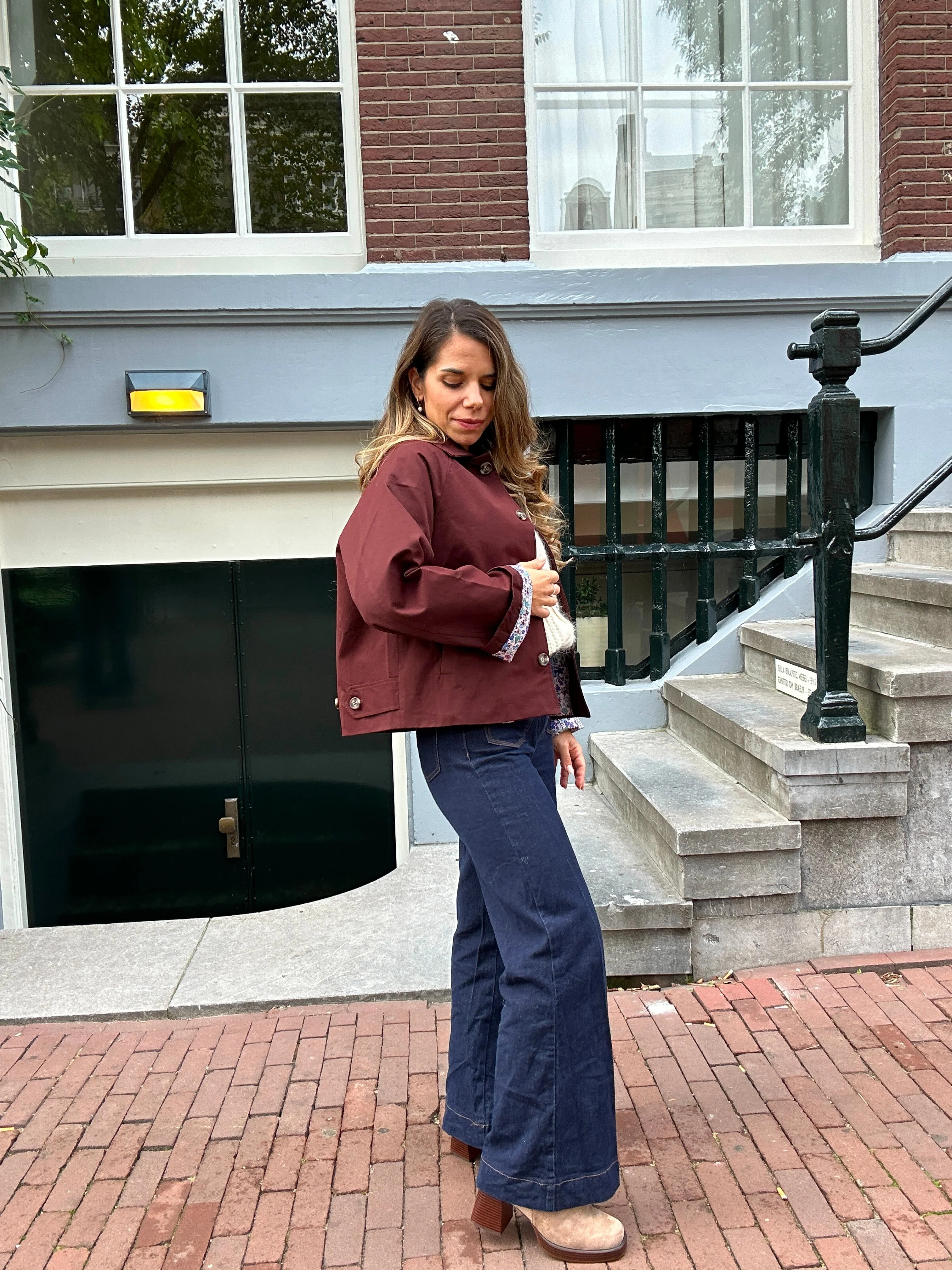 Veste Trench Edith En Coton Liberty Bordeaux - Image 8