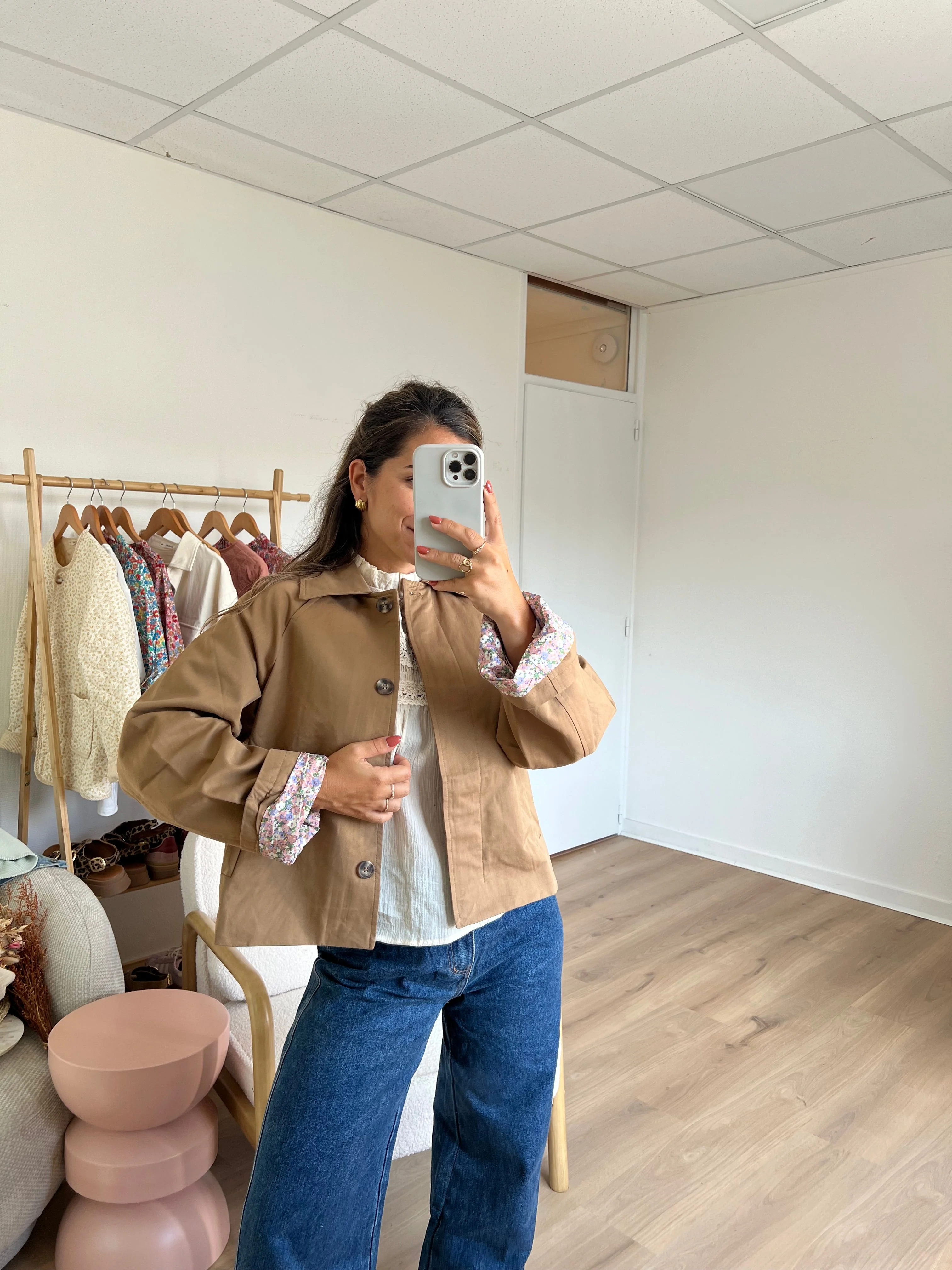 Veste Trench Edith En Coton Liberty Camel - Image 3