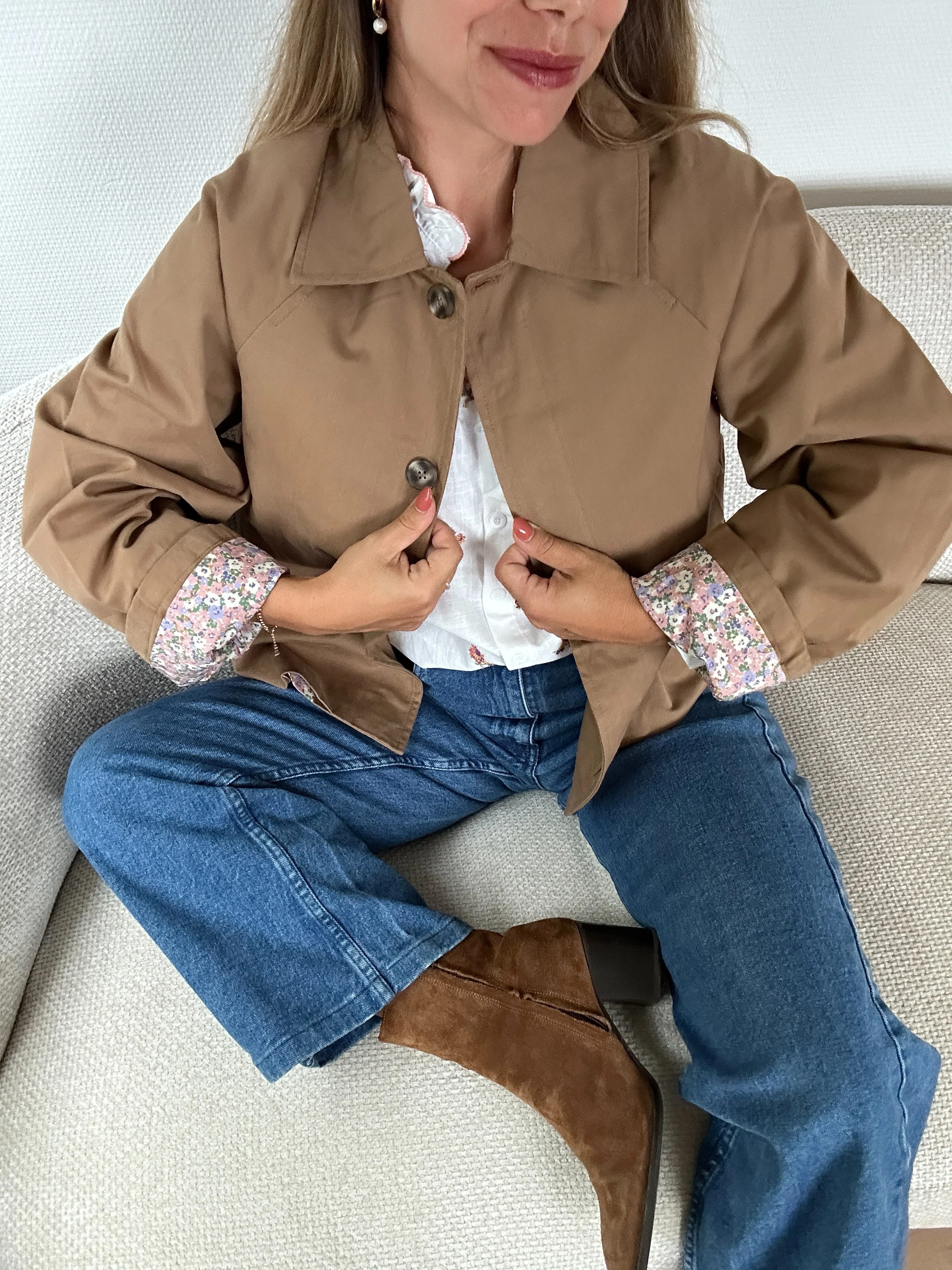 Veste Trench Edith En Coton Liberty Camel - Image 7