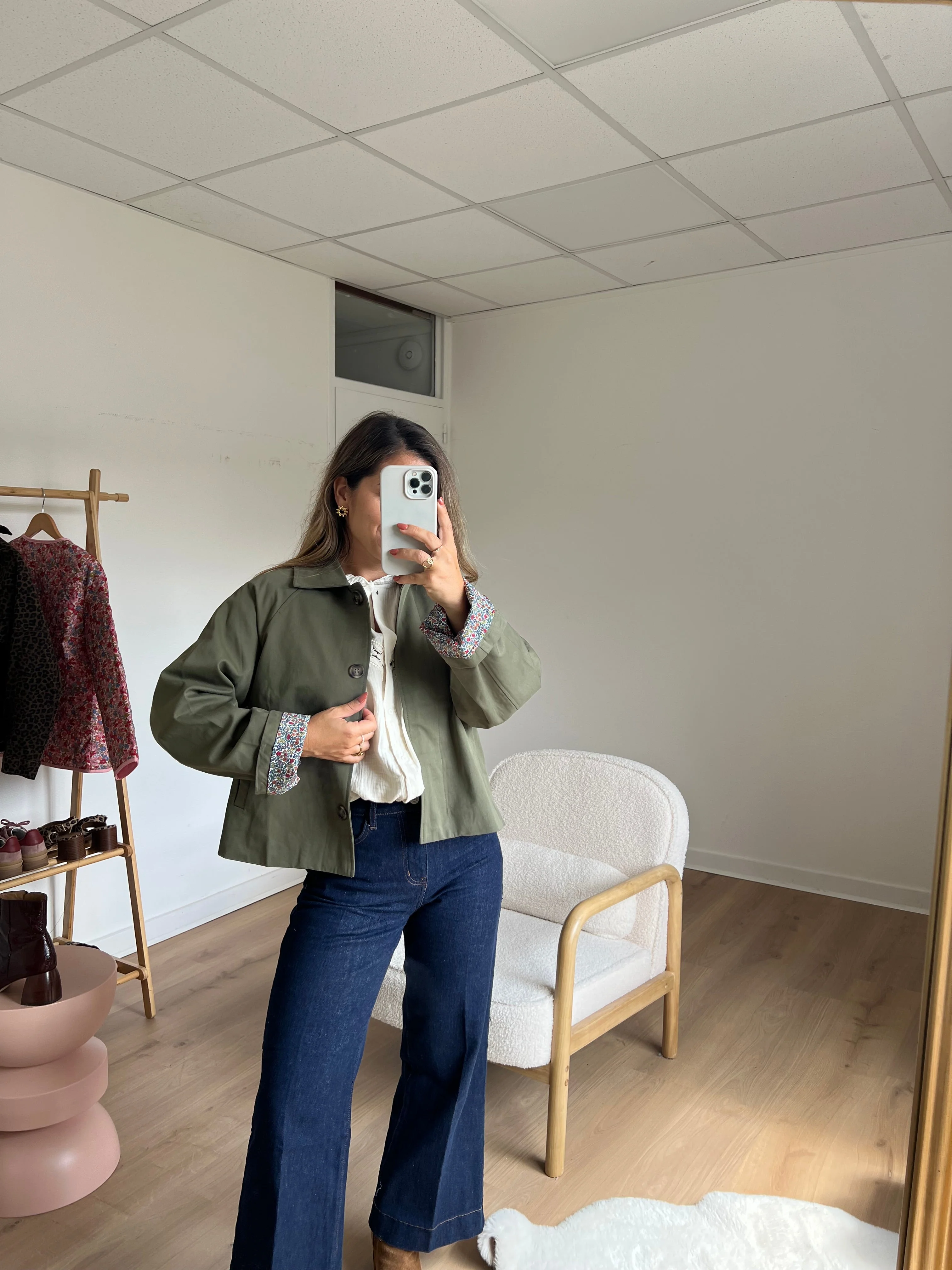 Veste Trench Edith En Coton Liberty Kaki - Image 2