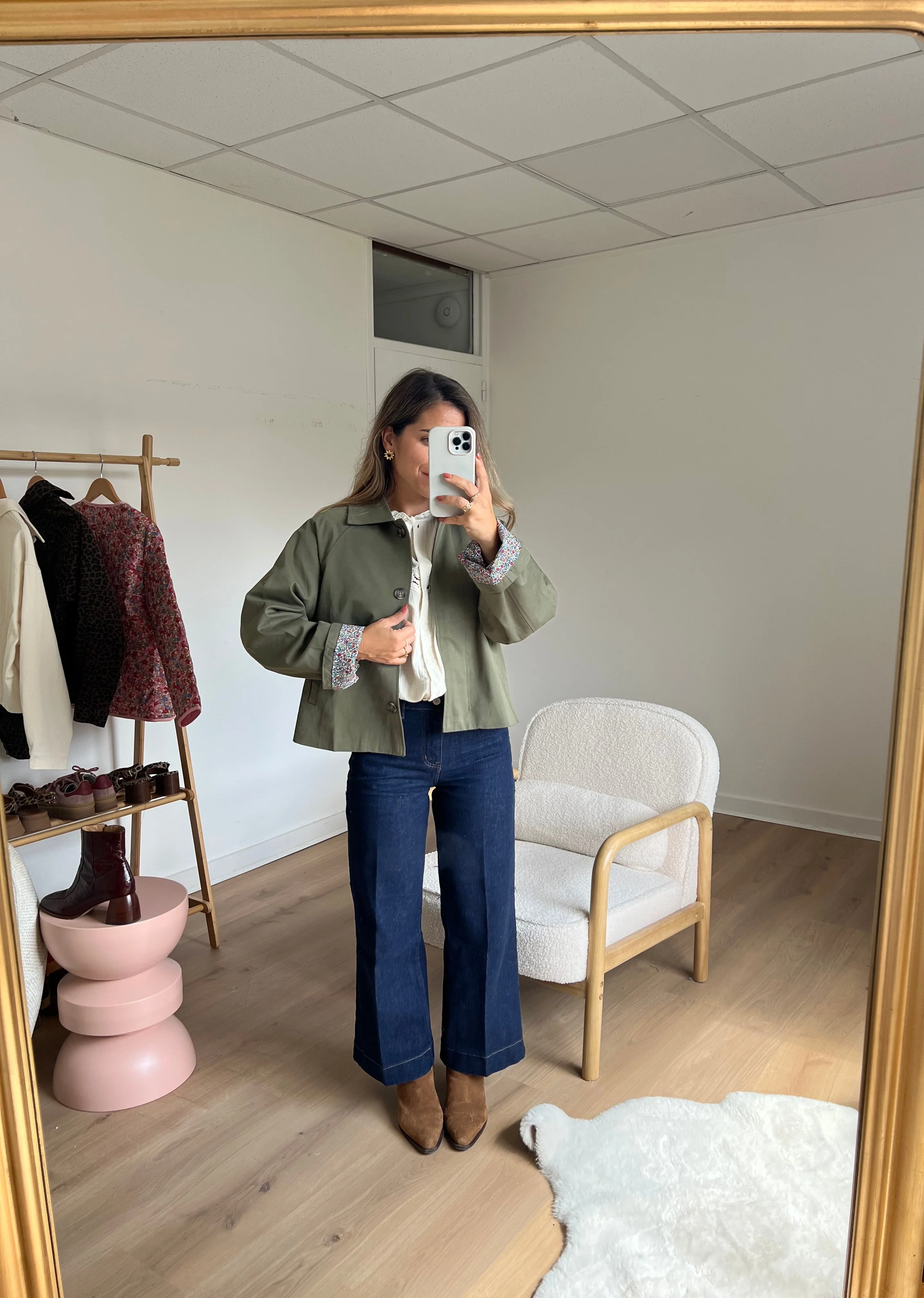 Veste Trench Edith En Coton Liberty Kaki - Image 3