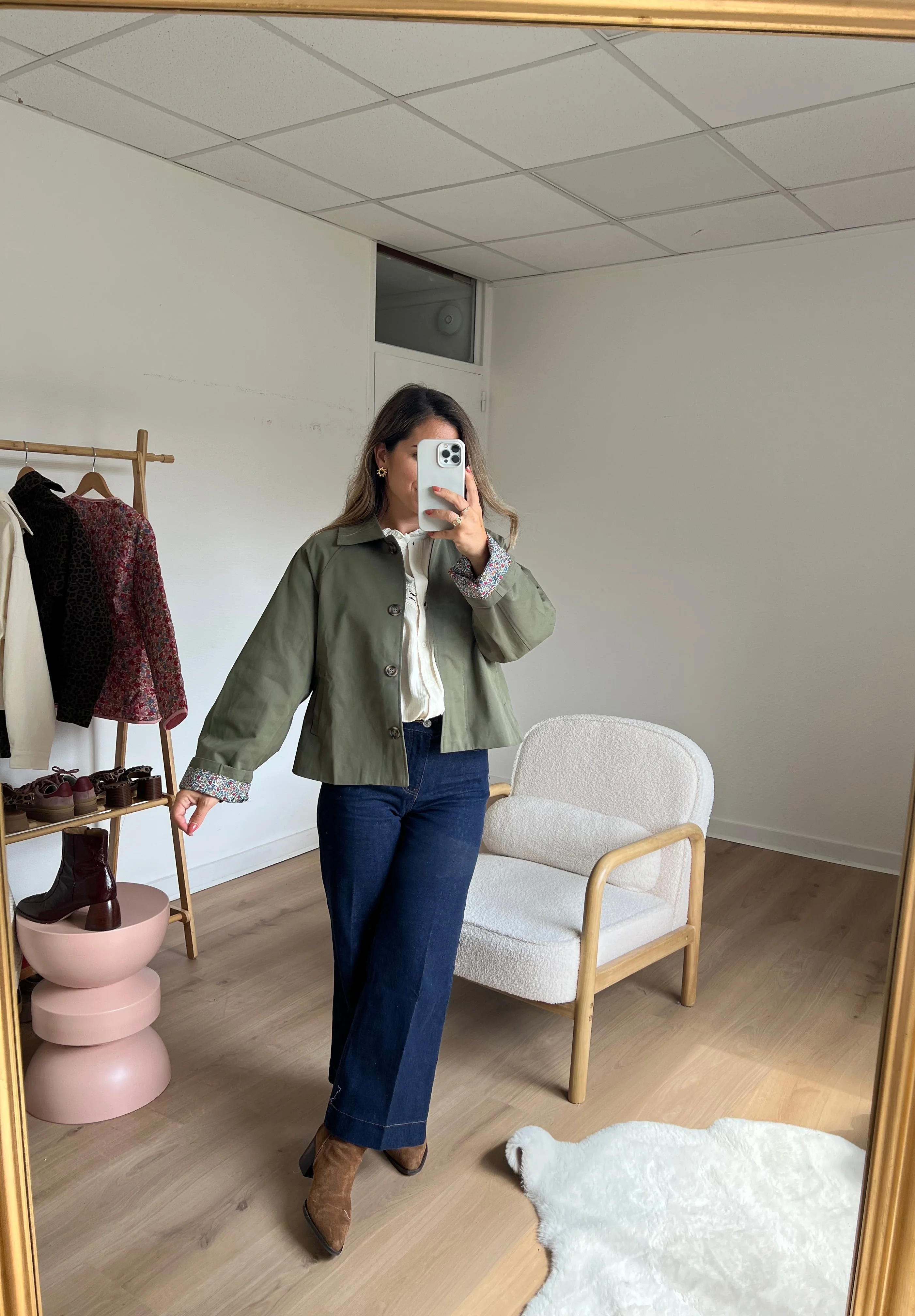 Veste Trench Edith En Coton Liberty Kaki - Image 6