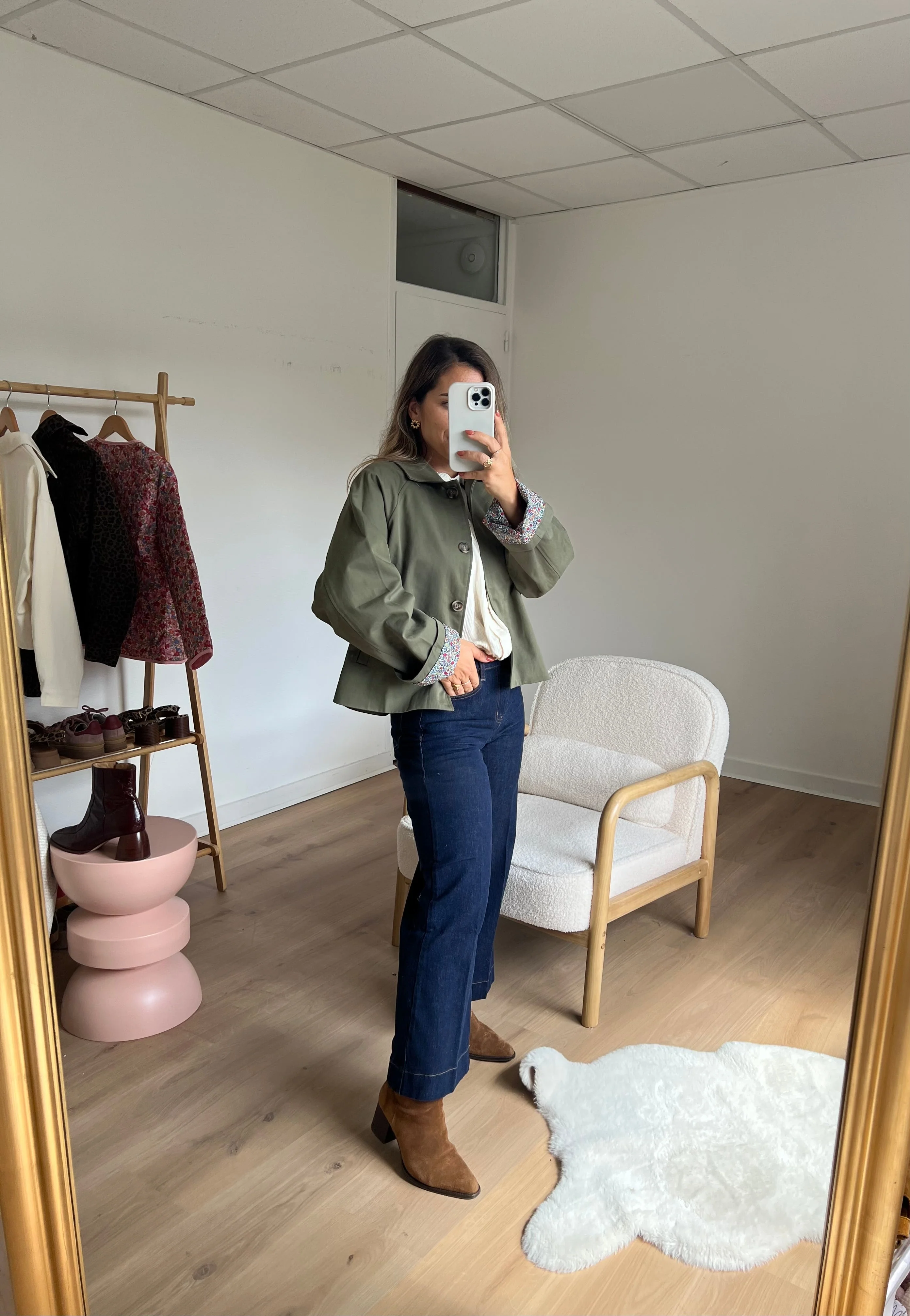 Veste Trench Edith En Coton Liberty Kaki - Image 9