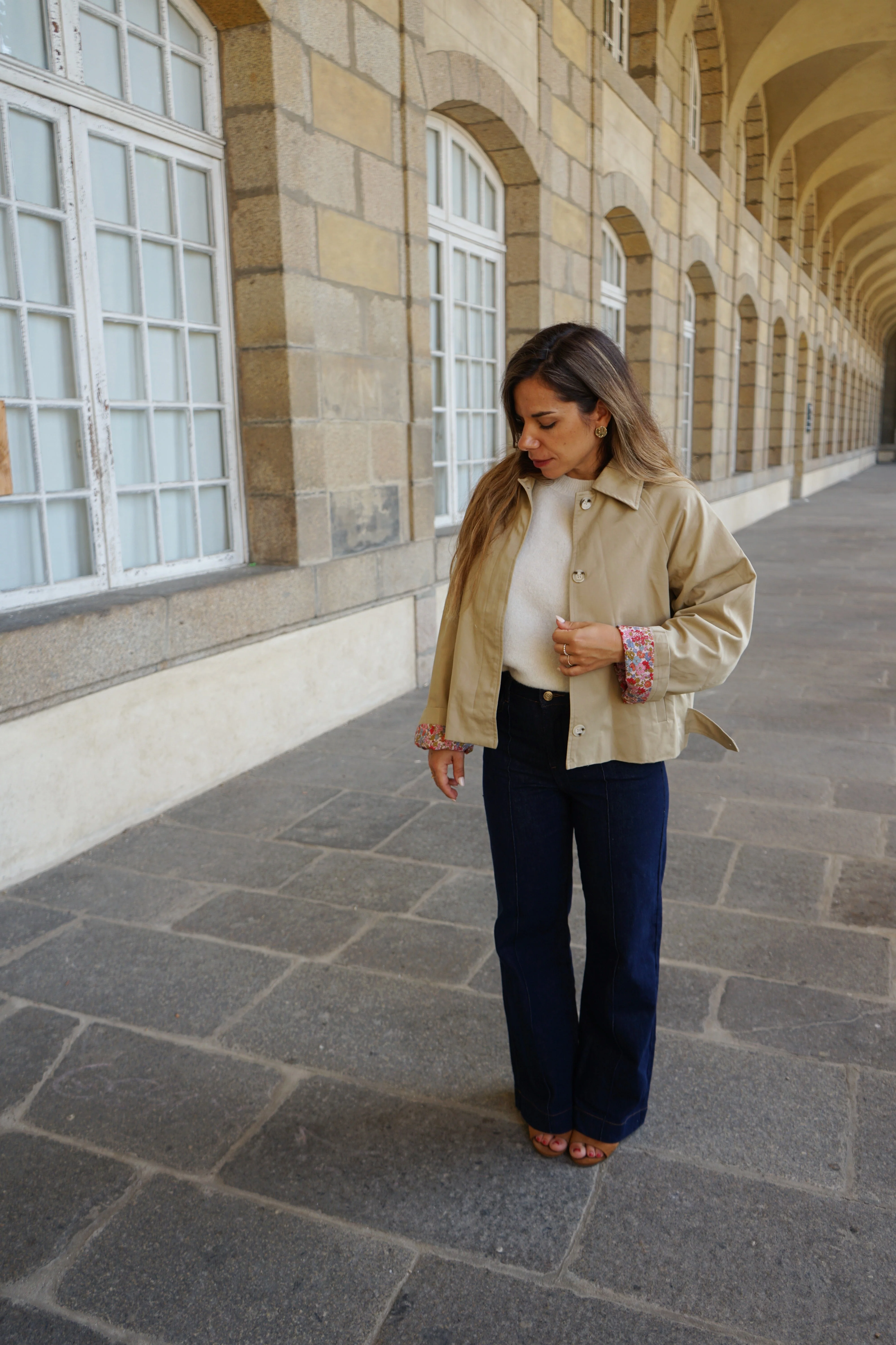 Veste Trench Liberty En Coton Beige Edith - Image 10