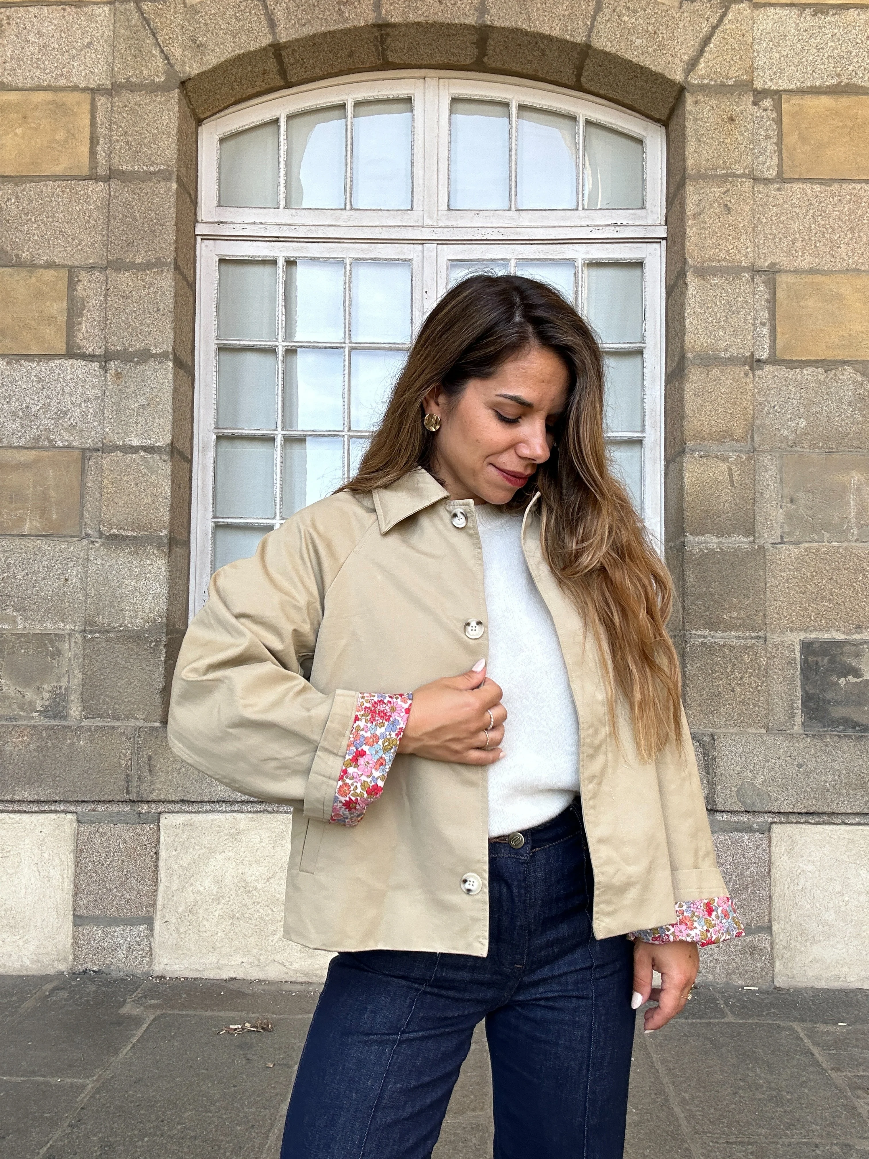 Veste Trench Liberty En Coton Beige Edith - Image 4