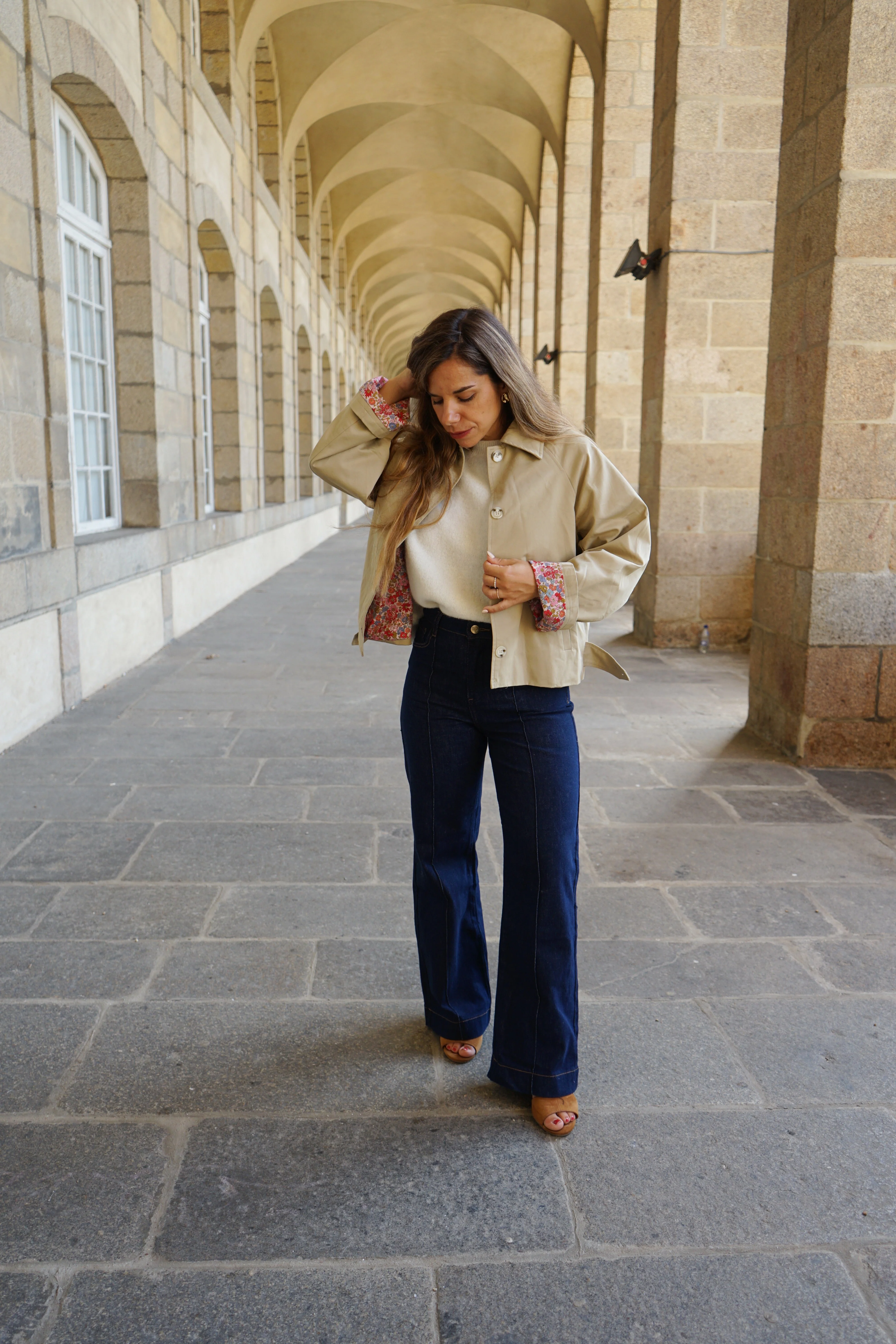 Veste Trench Liberty En Coton Beige Edith - Image 8