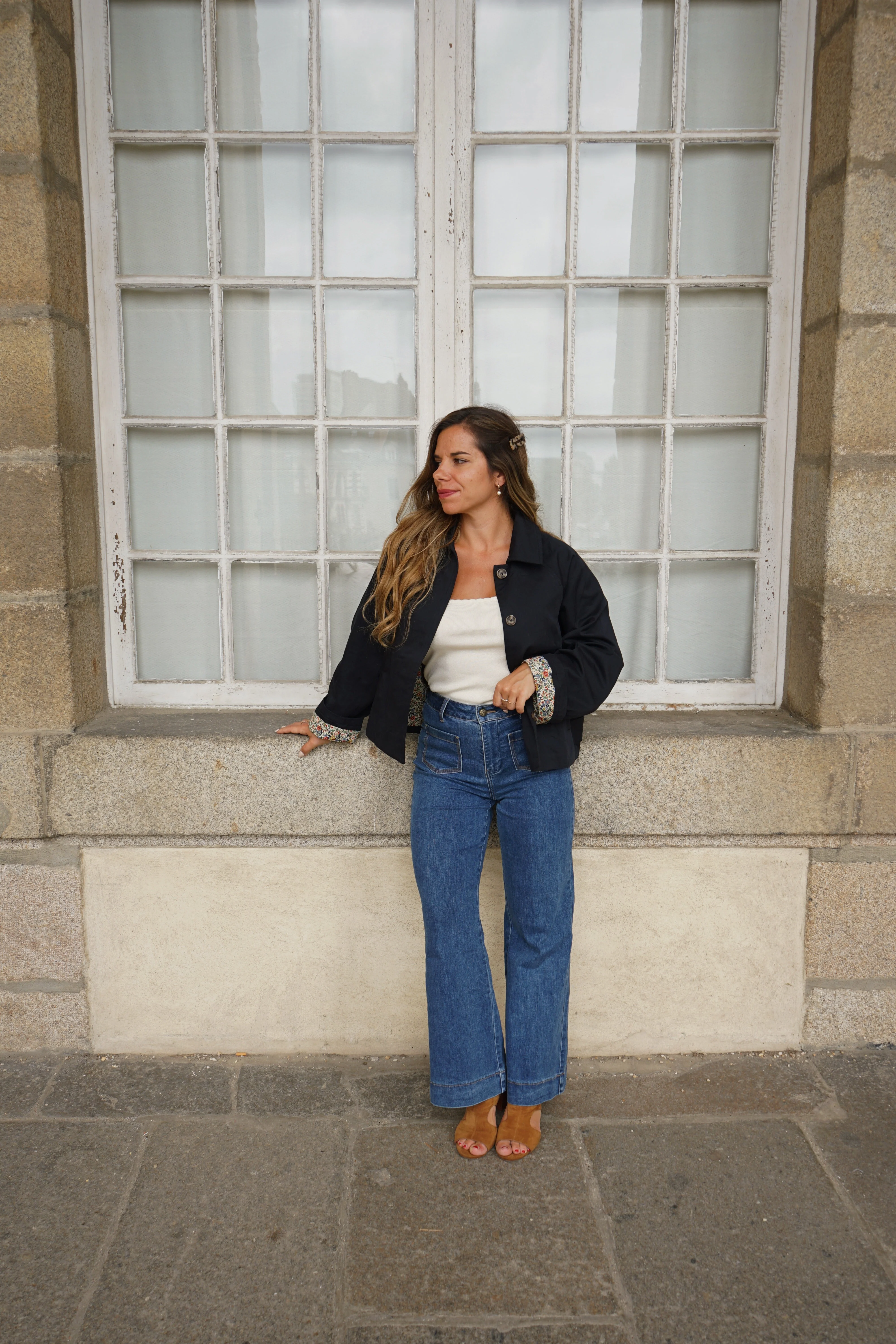Veste Trench Liberty En Coton Marine Edith - Image 3
