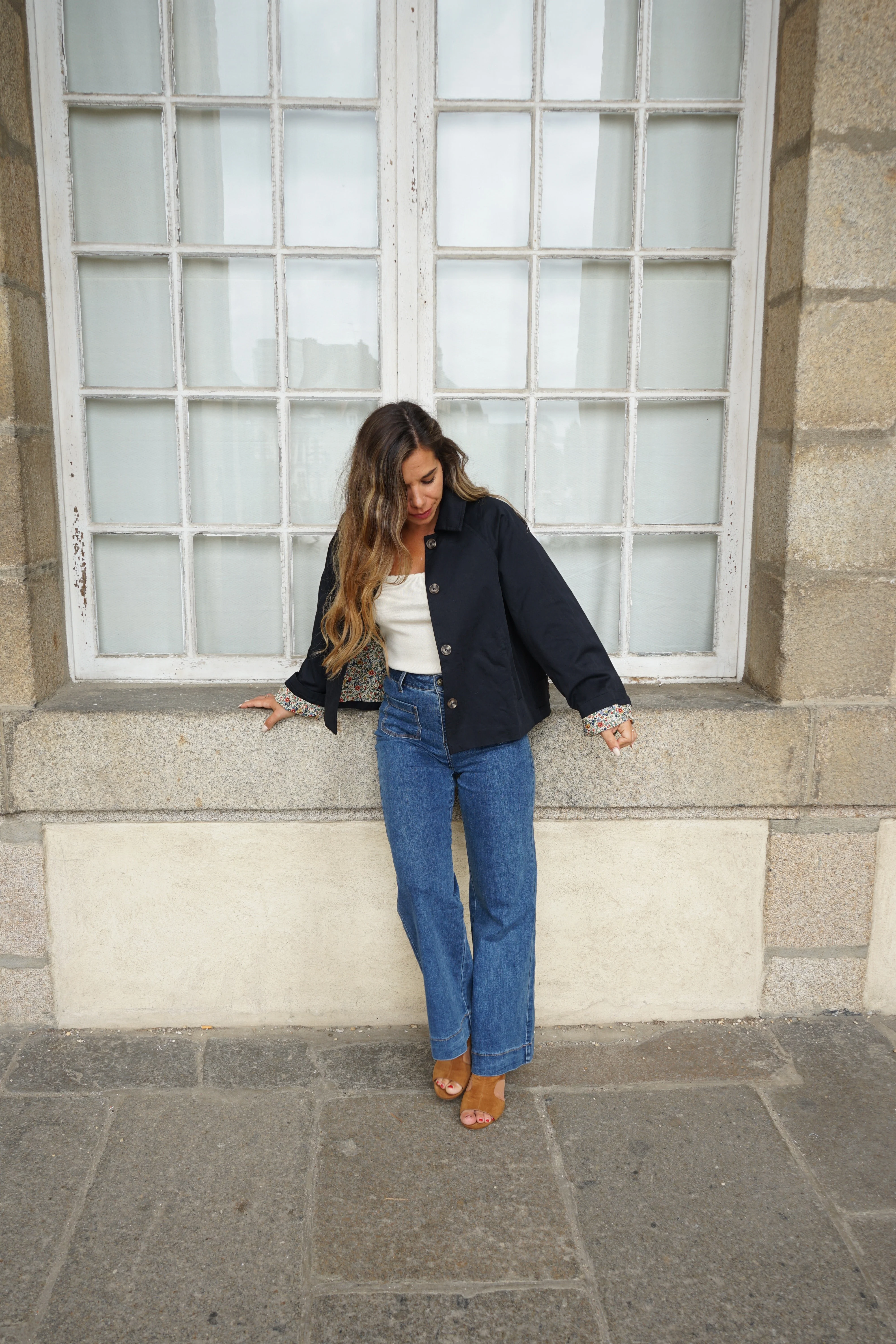 Veste Trench Liberty En Coton Marine Edith - Image 4