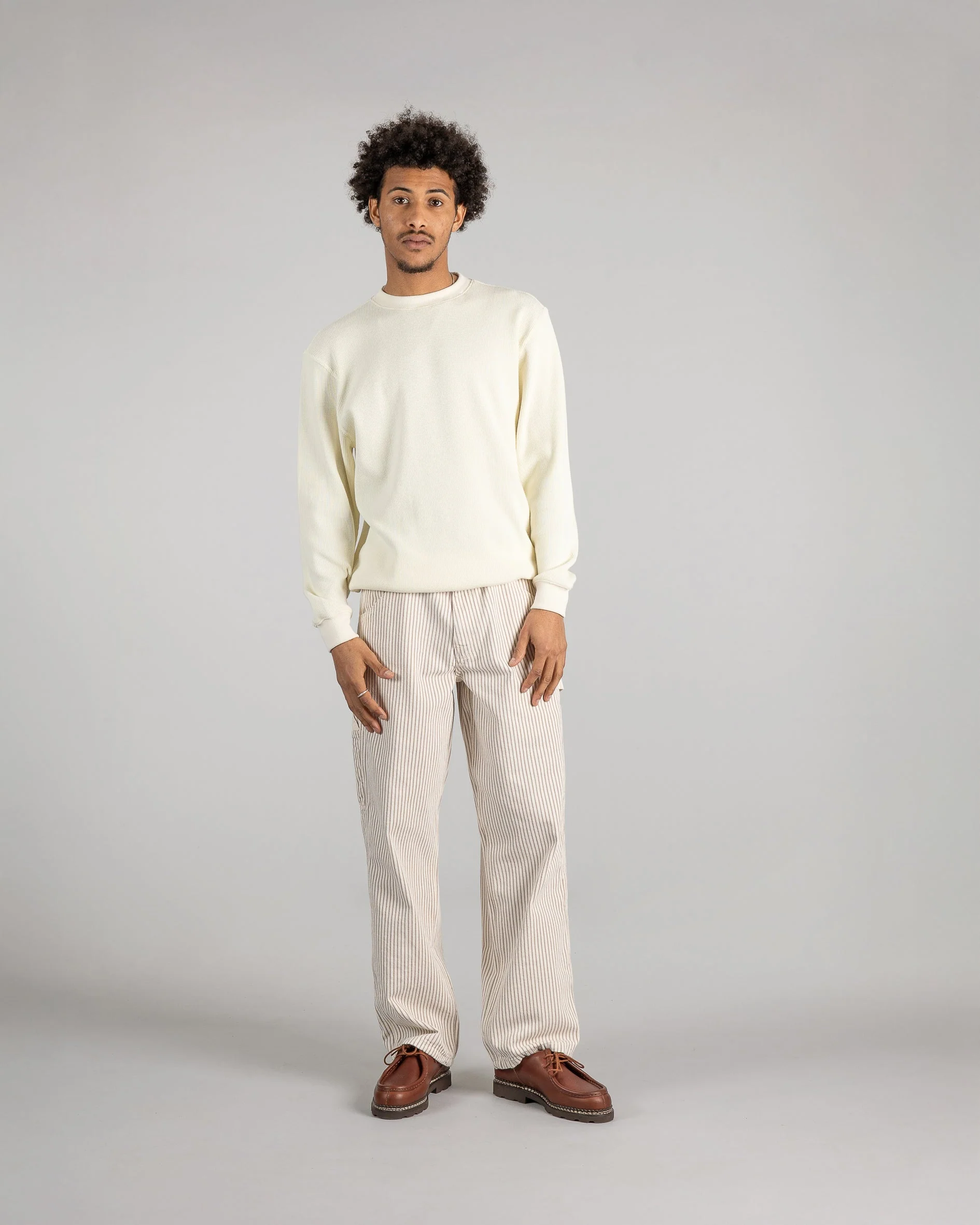 Waffle Long Sleeve Crew - Natural - Image 2