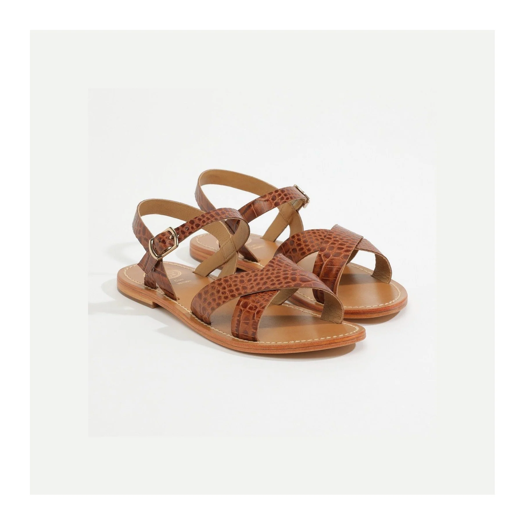 Sandales Eneya - Camel Croco - Image 2