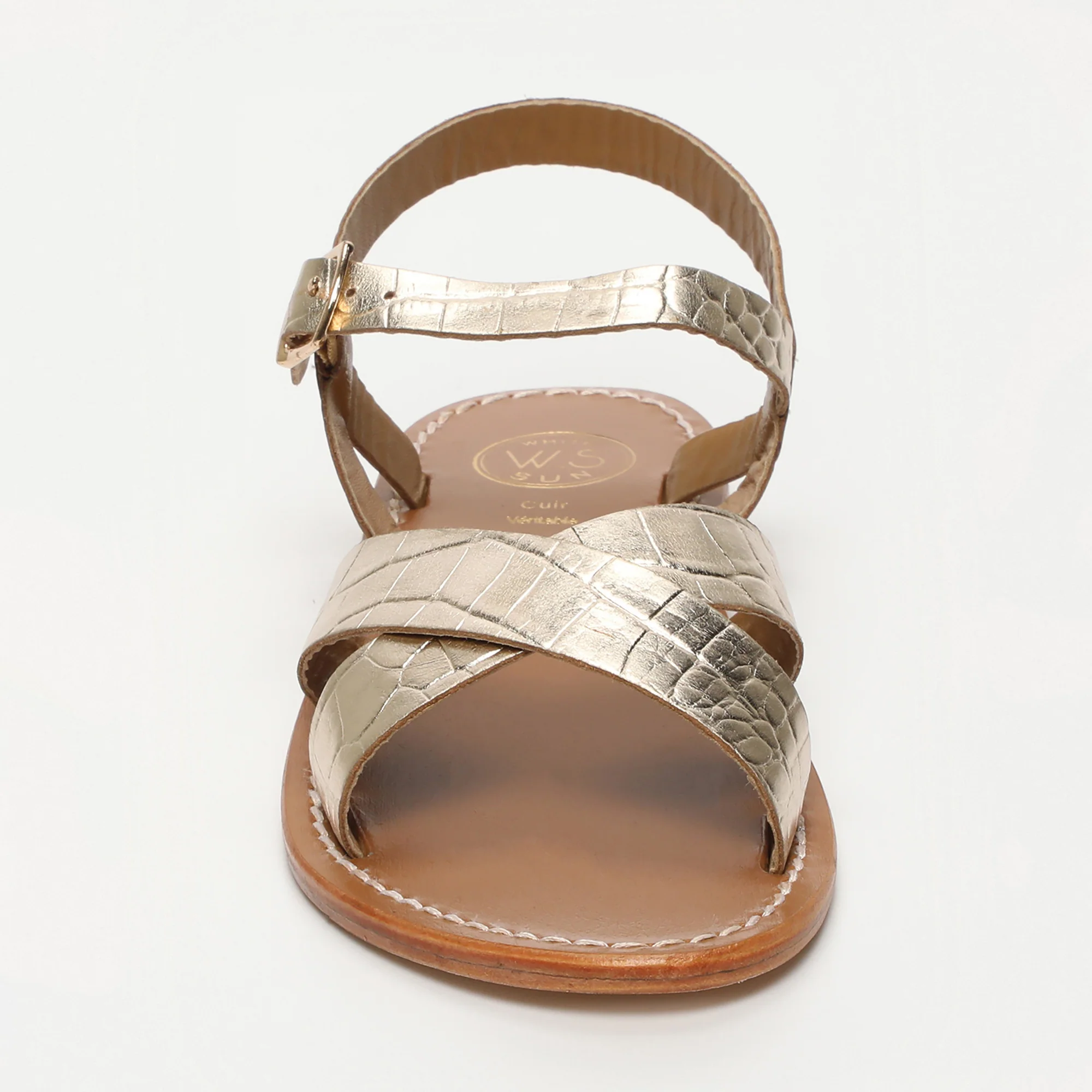 Sandales Eneya - Light Gold Croco - Image 2