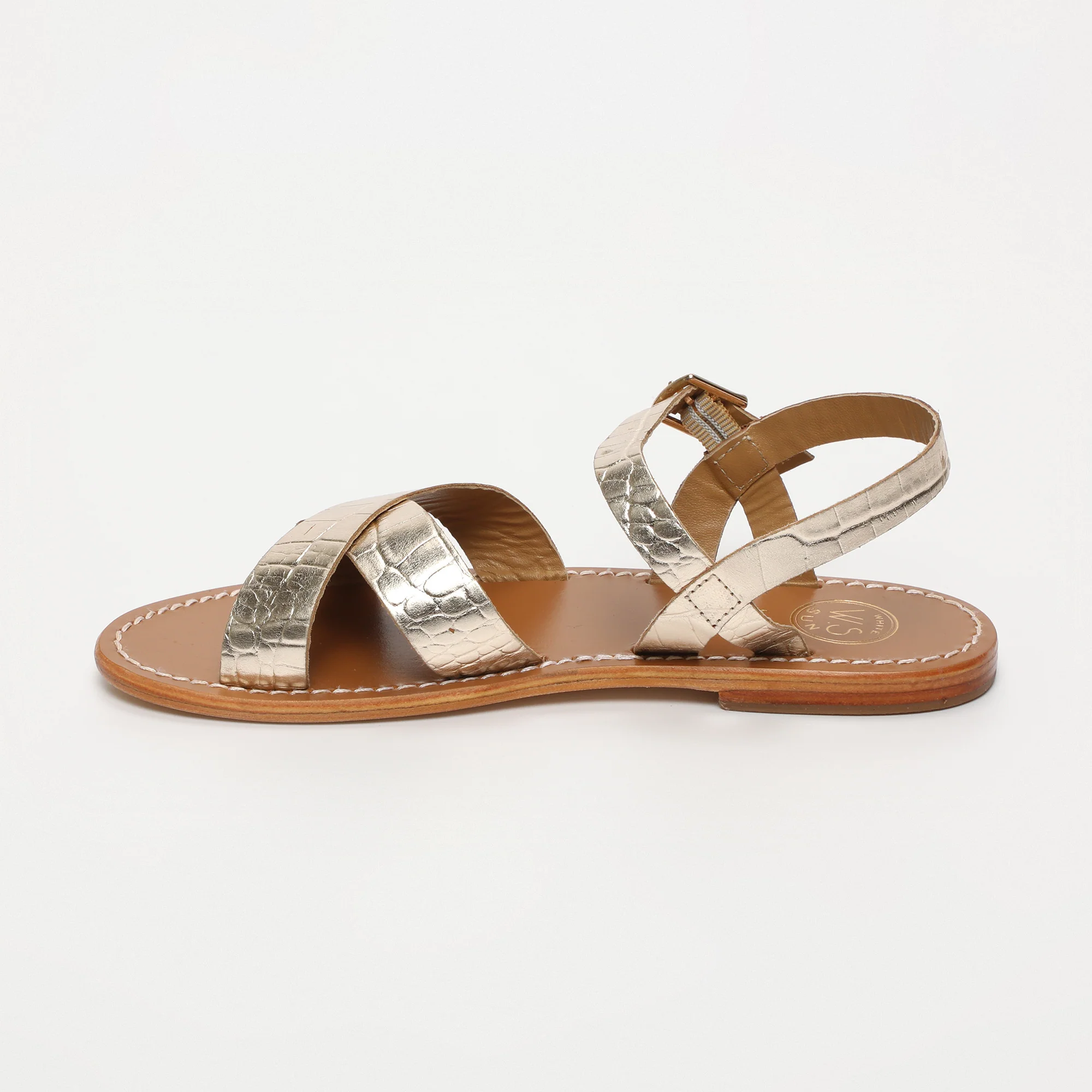 Sandales Eneya - Light Gold Croco - Image 3