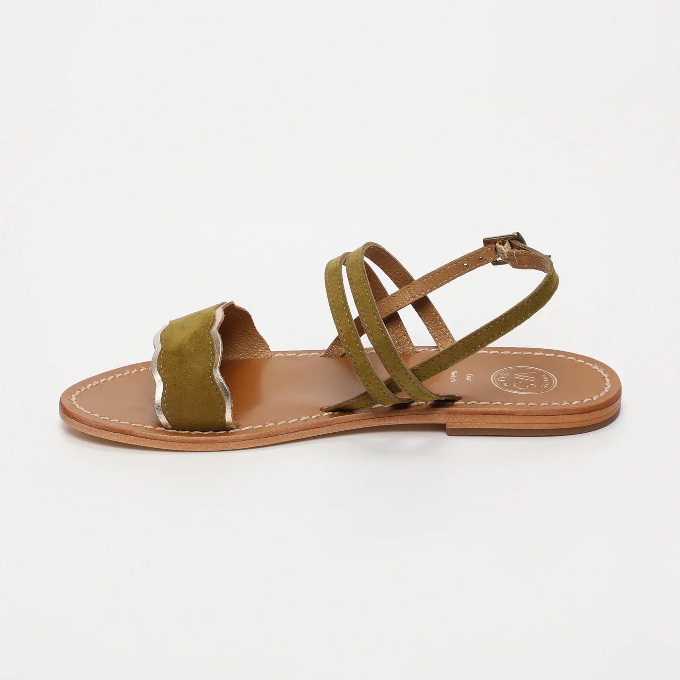 Sandales Bacis - Olive + Gold - Image 3