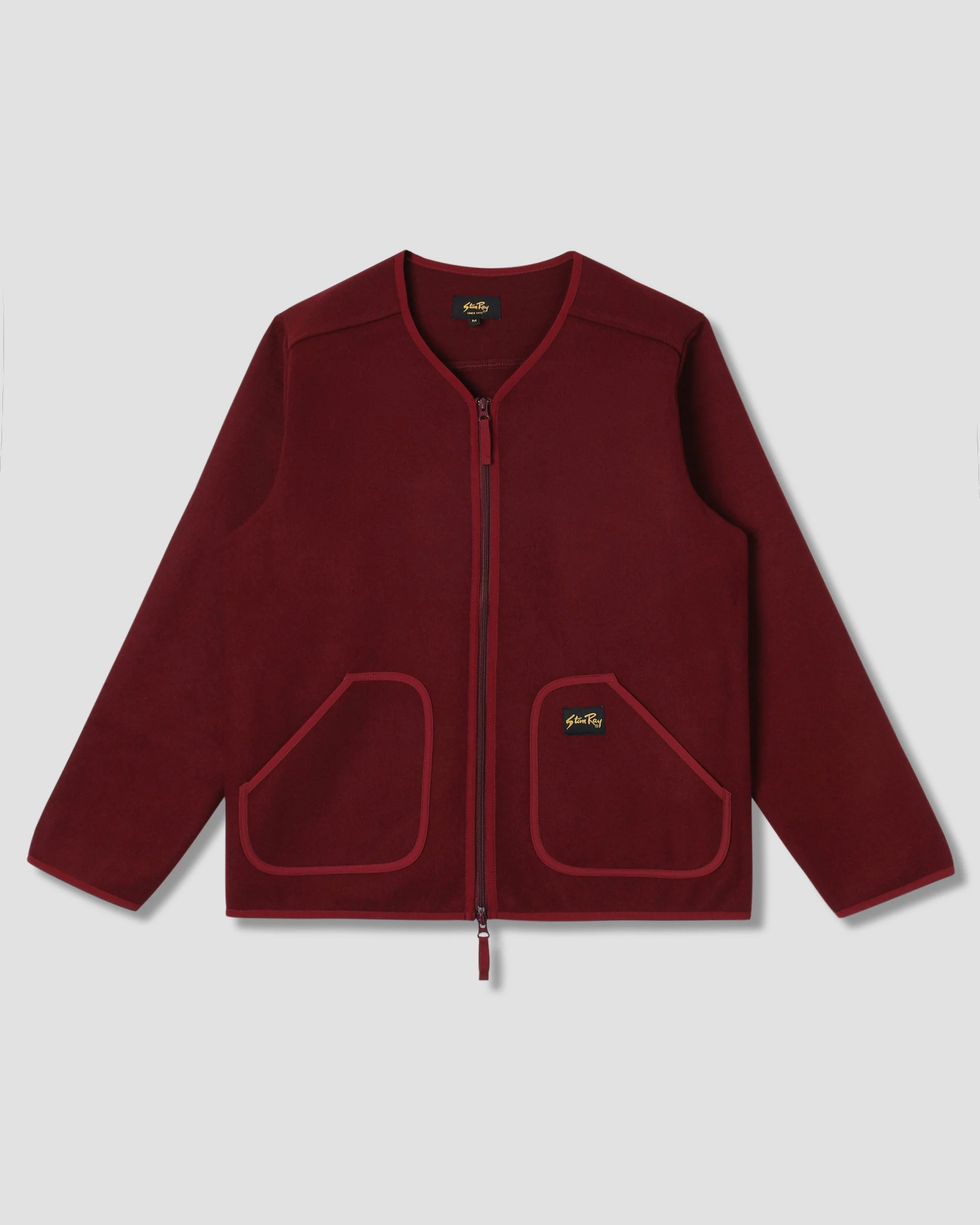 Wool Fleece Cardigan - Dark Red Heather - Image 2