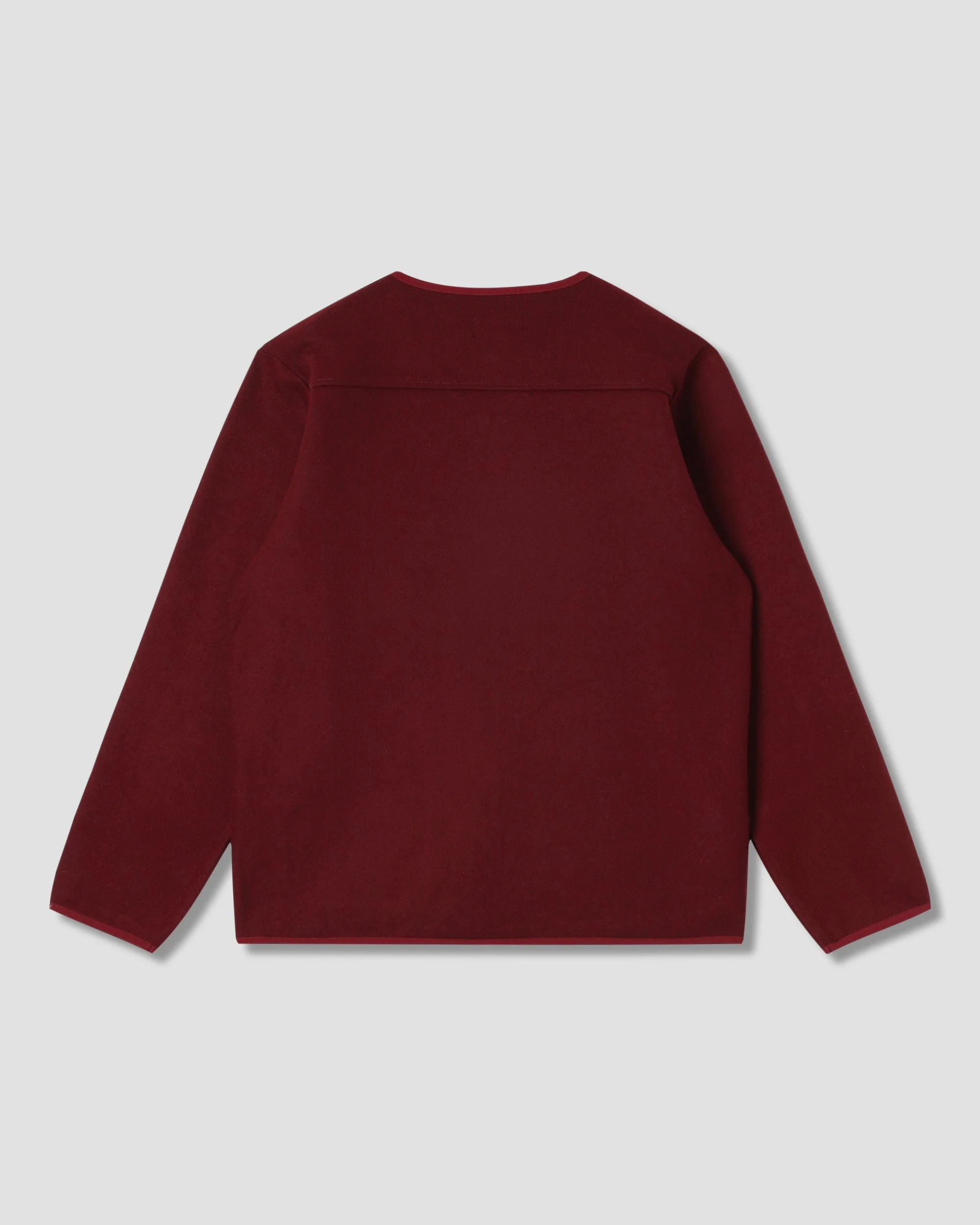 Wool Fleece Cardigan - Dark Red Heather - Image 3