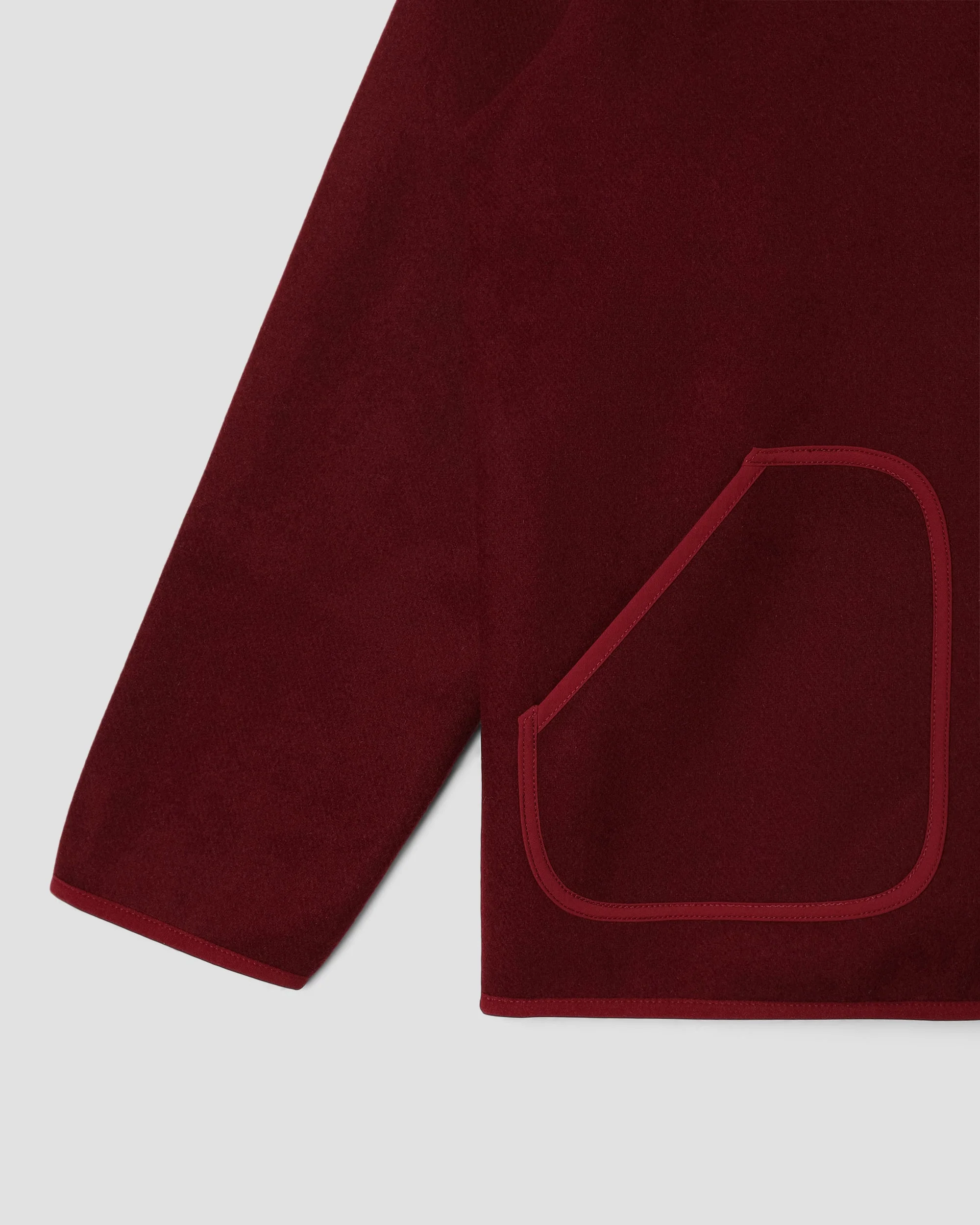Wool Fleece Cardigan - Dark Red Heather - Image 5