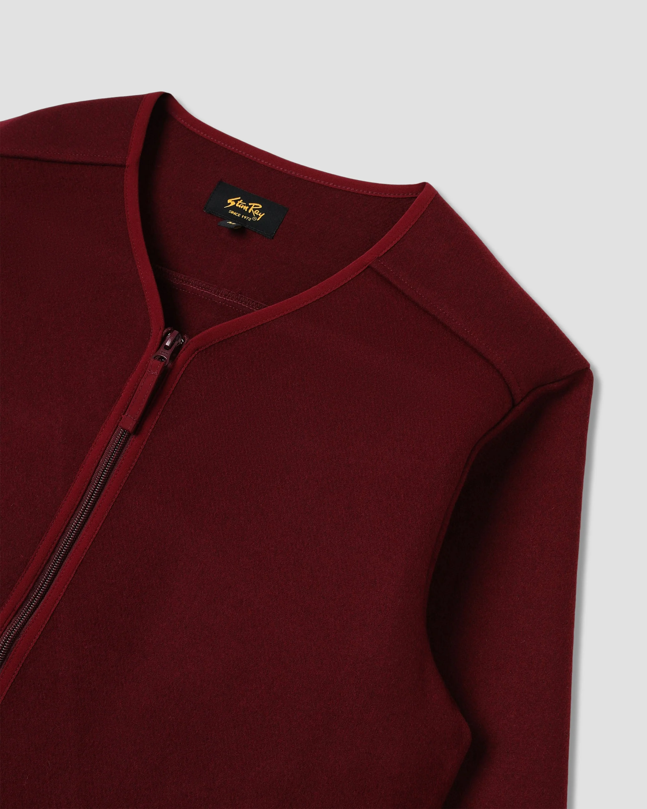 Wool Fleece Cardigan - Dark Red Heather - Image 6