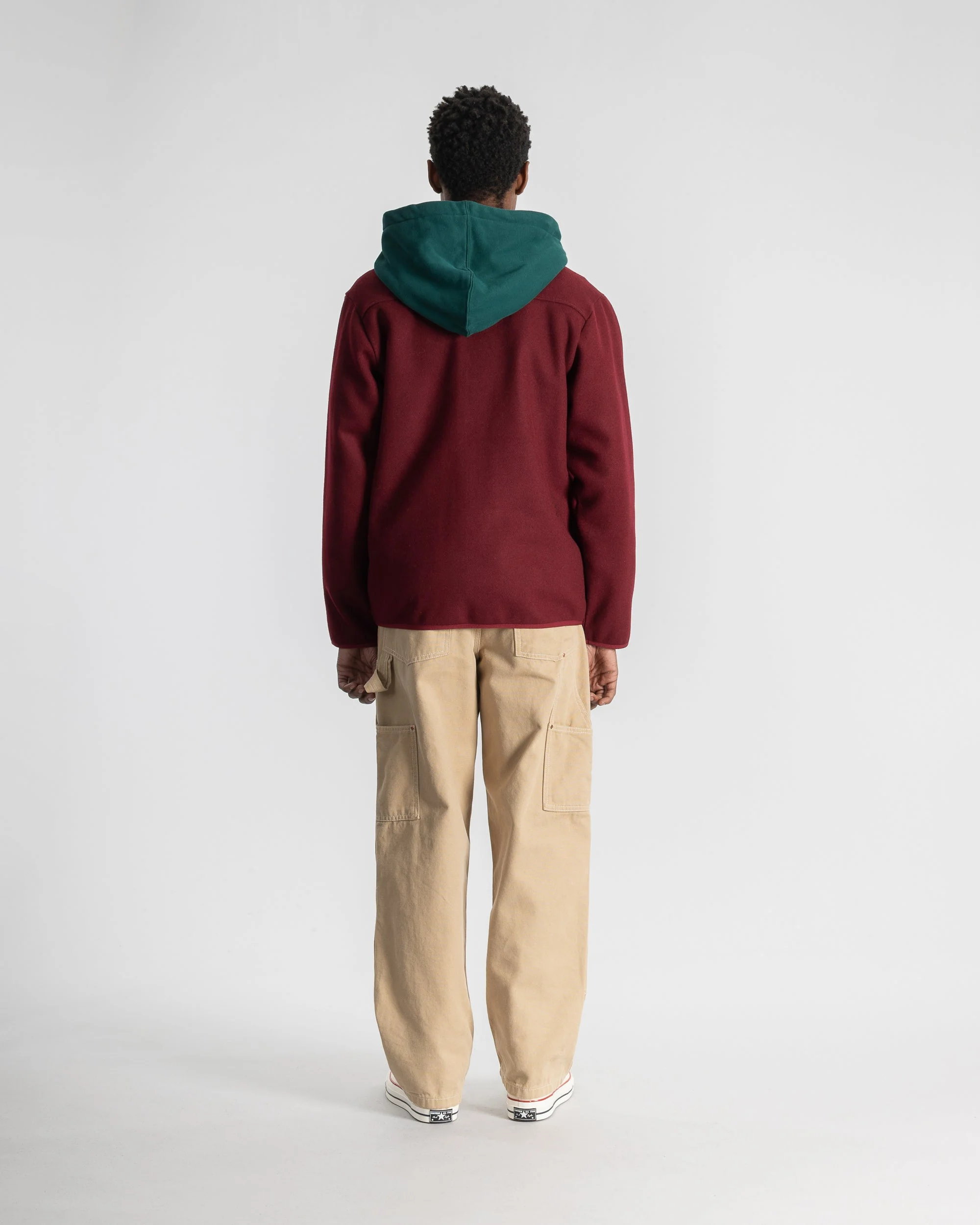 Wool Fleece Cardigan - Dark Red Heather - Image 7