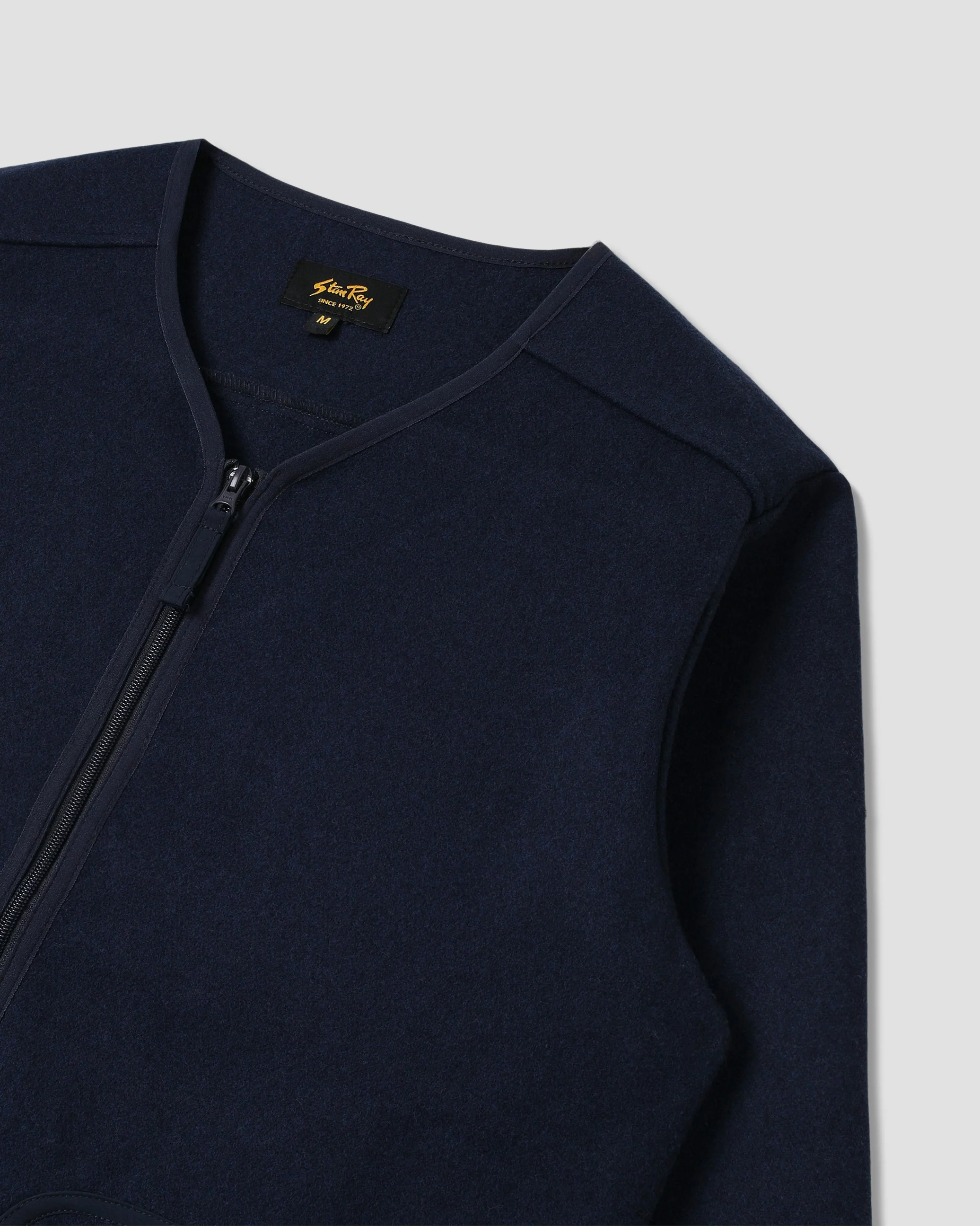 Wool Fleece Cardigan - Navy Heather - Image 6