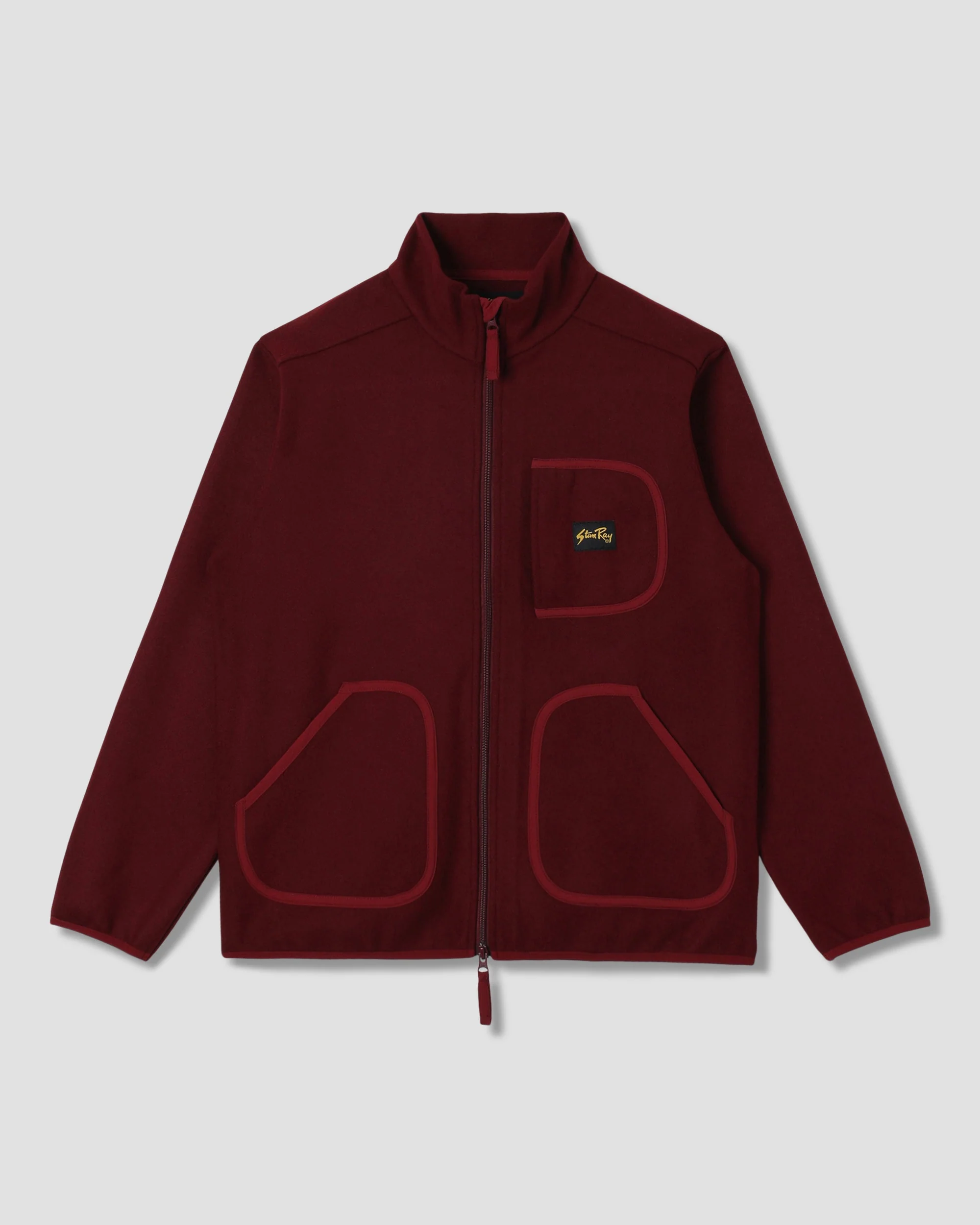Wool Fleece Jacket - Dark Red Heather - Image 2