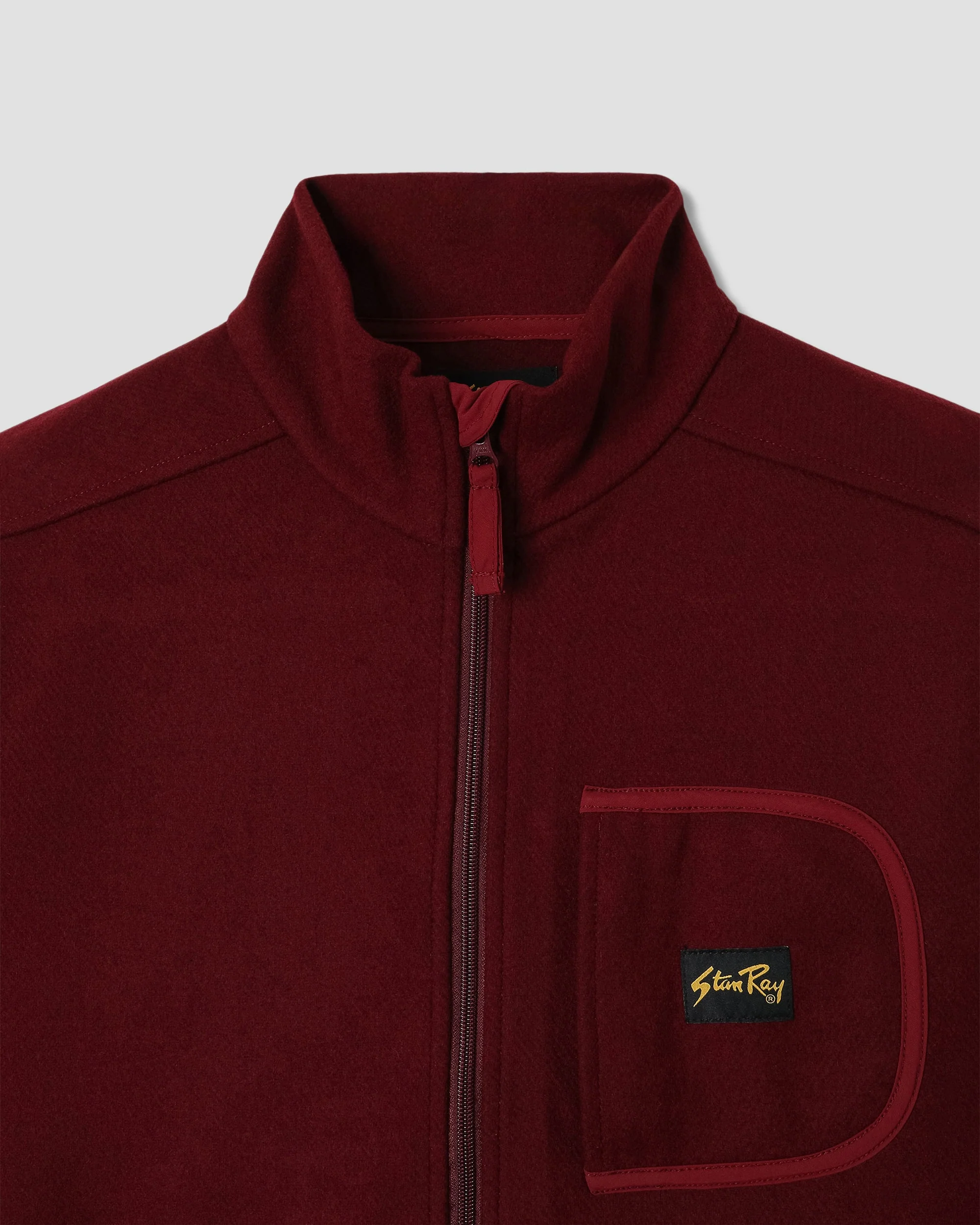 Wool Fleece Jacket - Dark Red Heather - Image 4