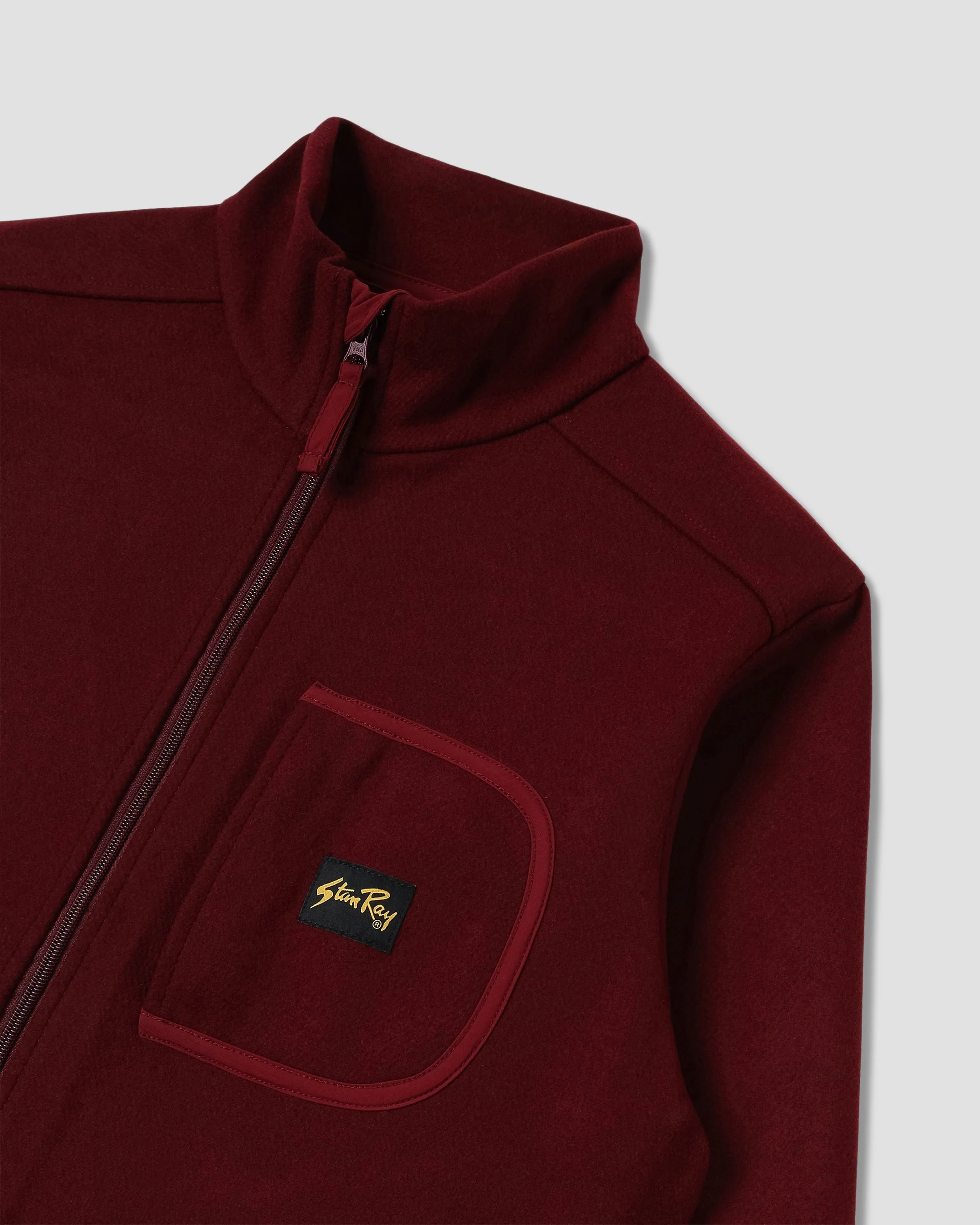 Wool Fleece Jacket - Dark Red Heather - Image 6