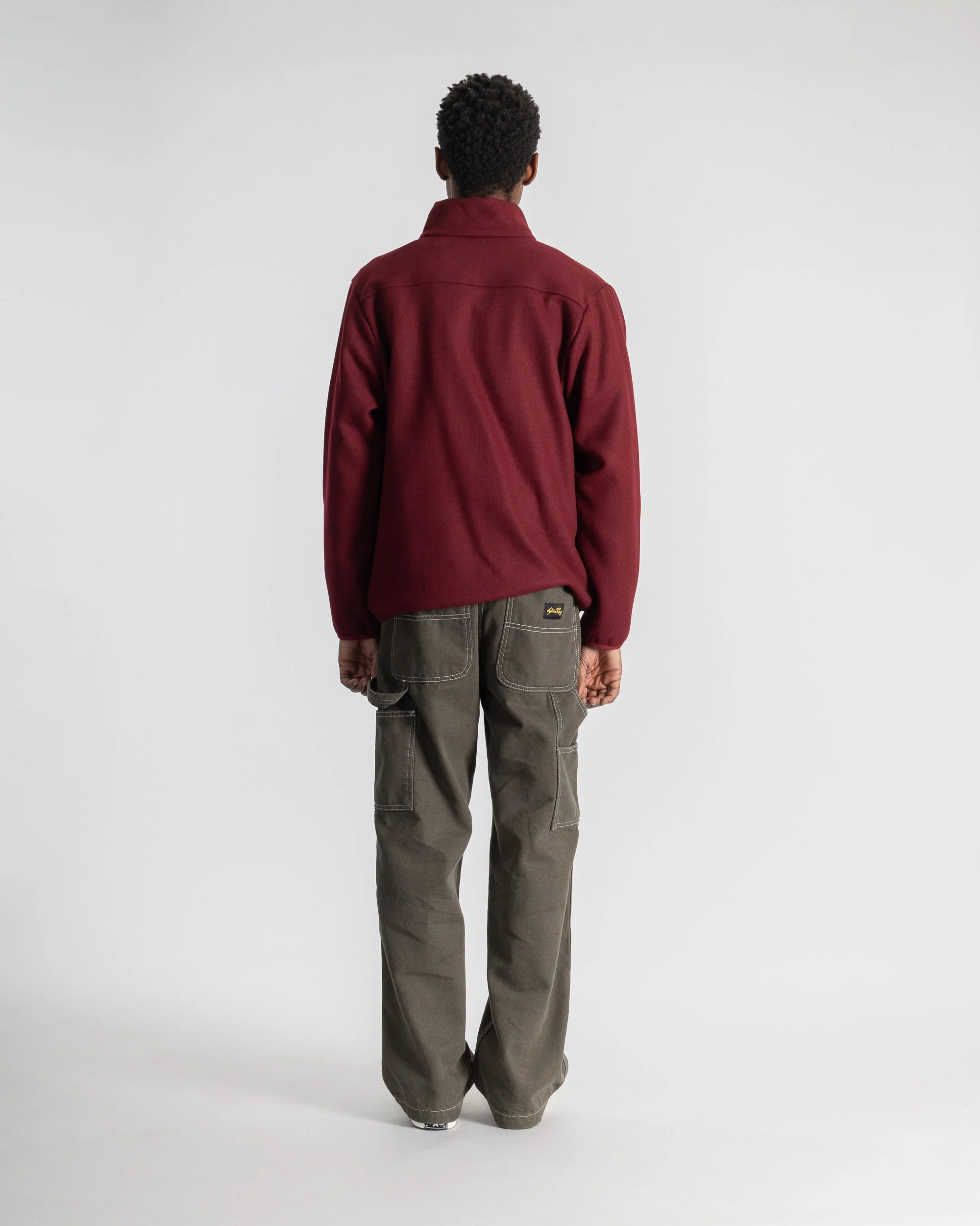 Wool Fleece Jacket - Dark Red Heather - Image 7
