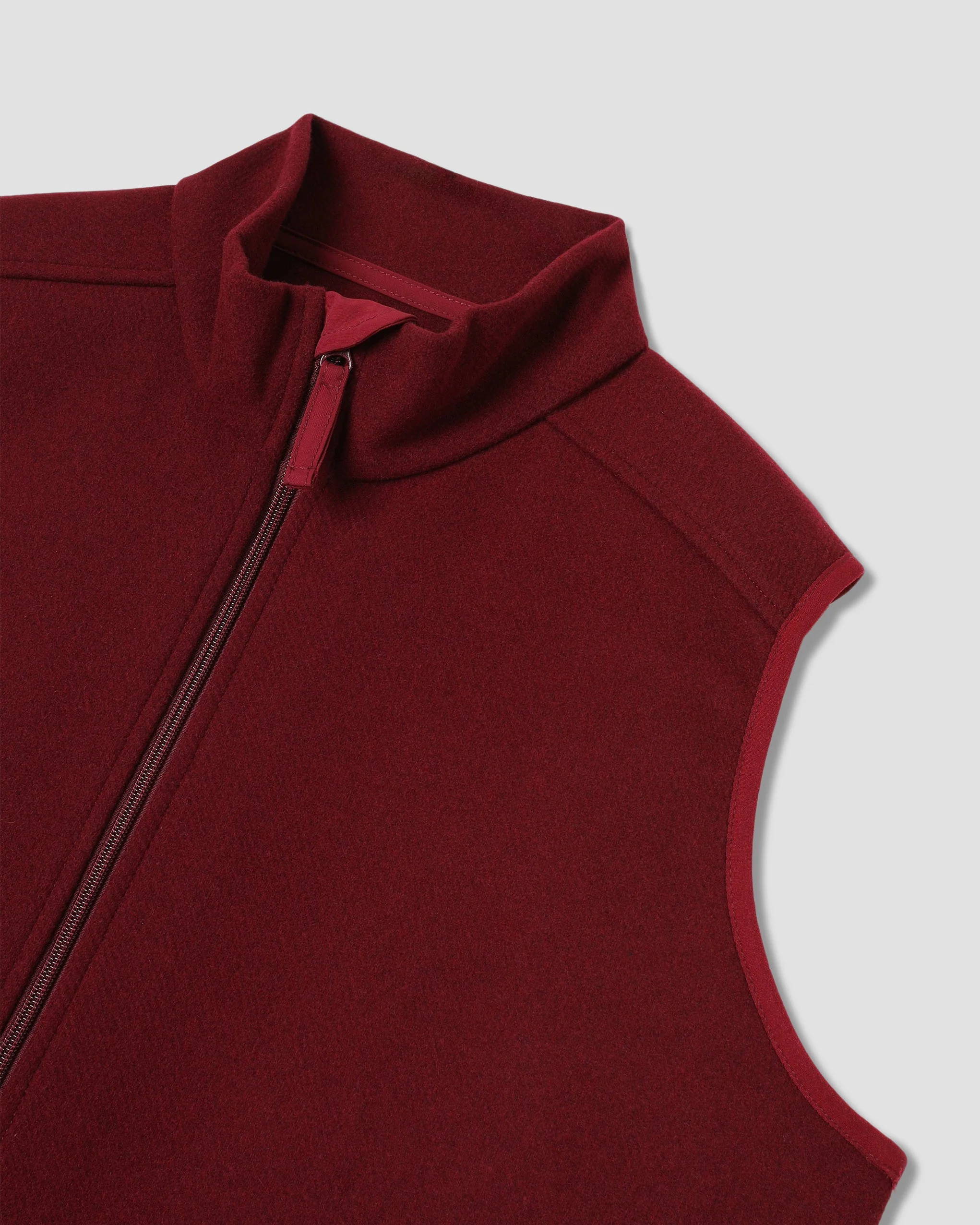 Wool Fleece Vest - Dark Red Heather - Image 5