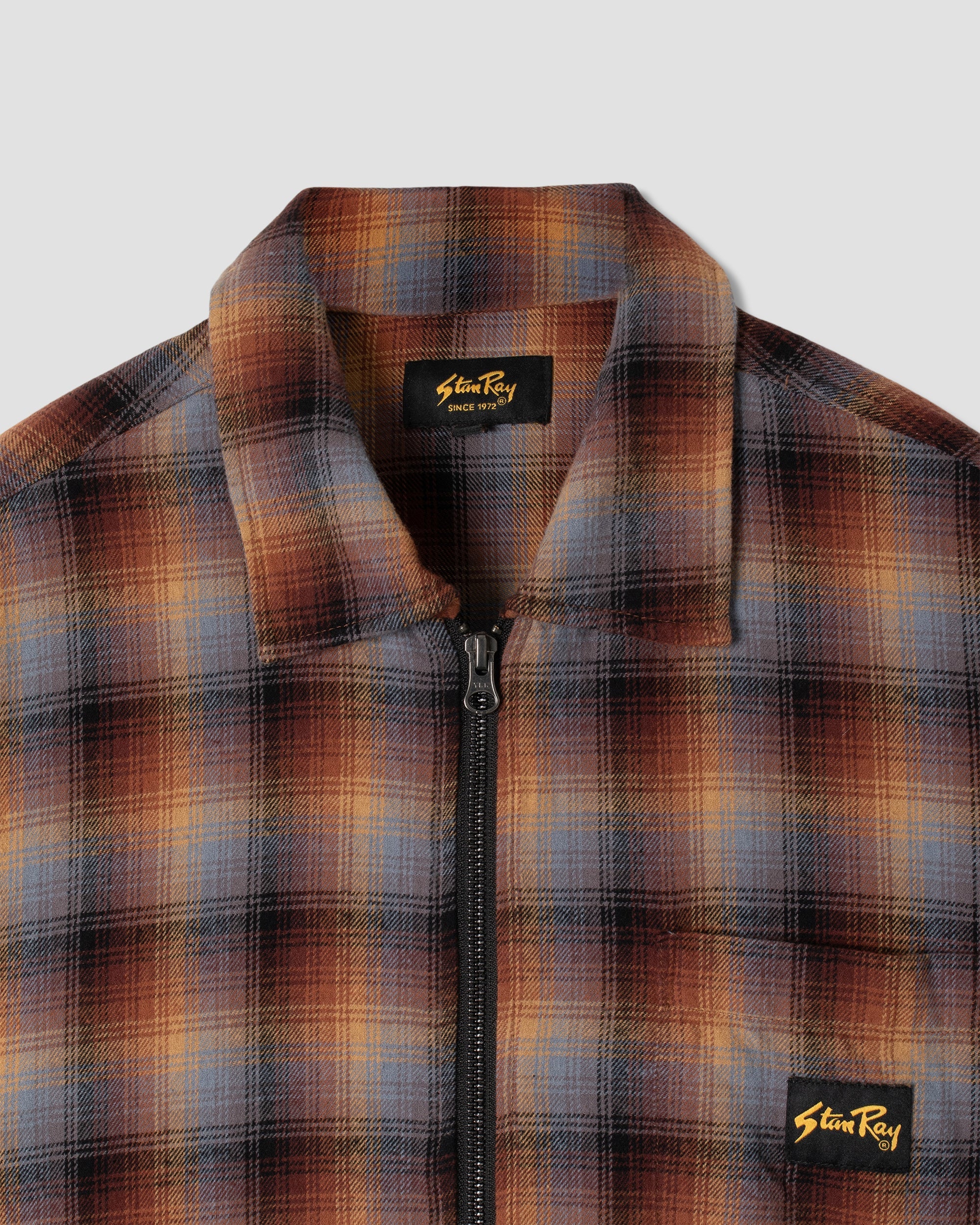 Zip Shirt - Brown/Blue Plaid - Image 3
