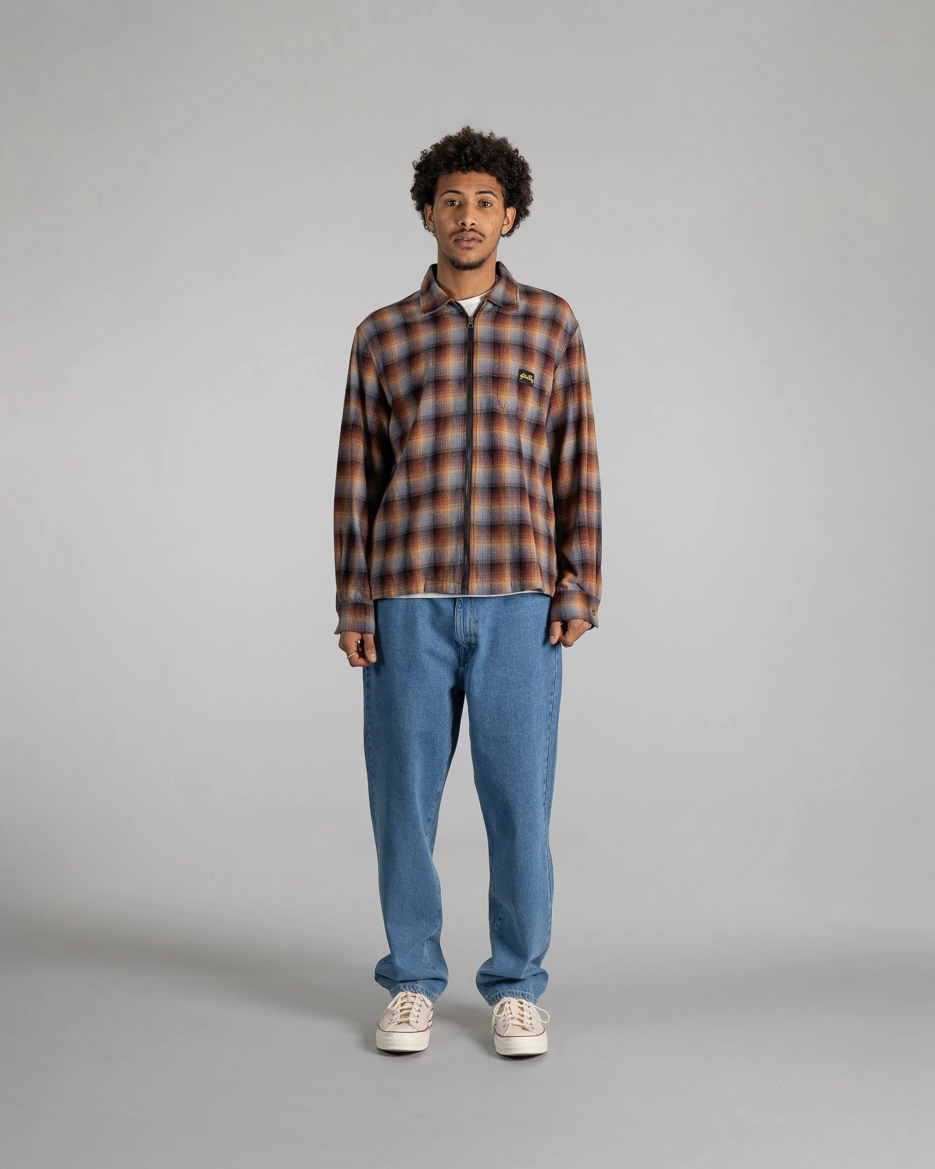 Zip Shirt - Brown/Blue Plaid - Image 7