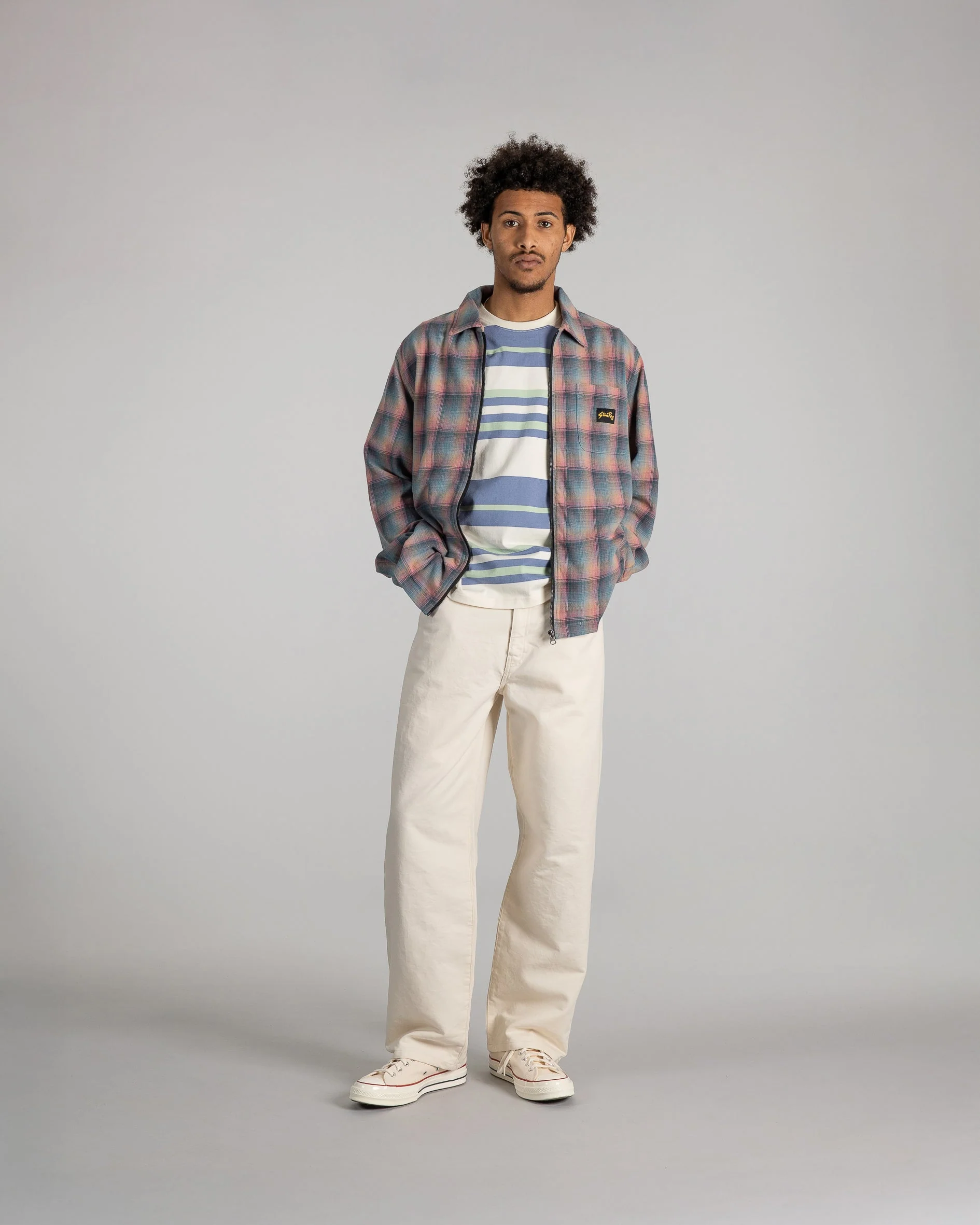 Zip Shirt - Pink/Teal Plaid - Image 6